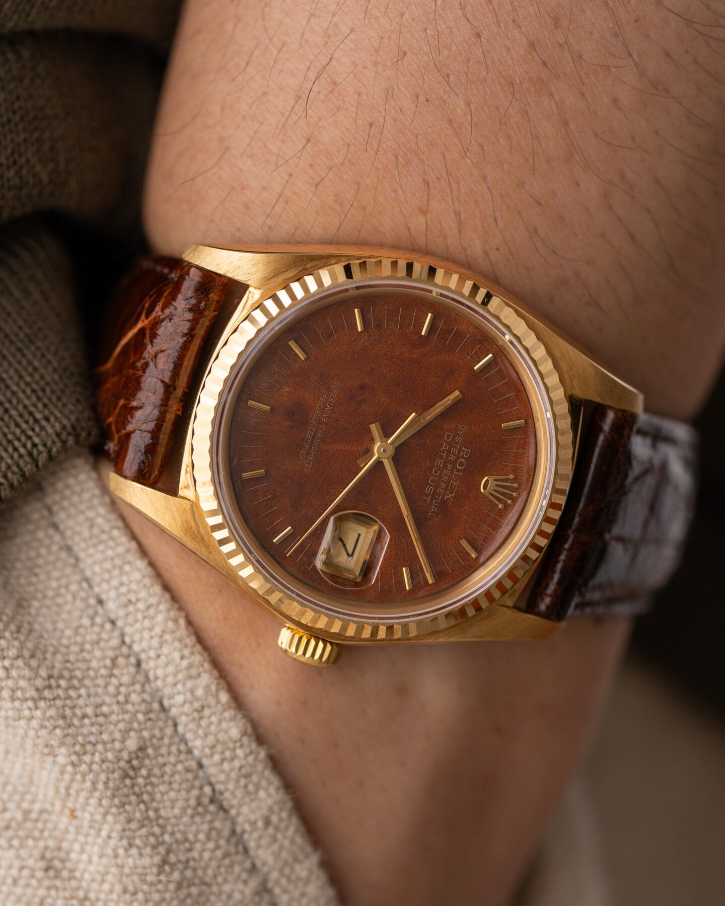 Rolex Datejust 16018 YG Mahogany Dial Watch ROLEX