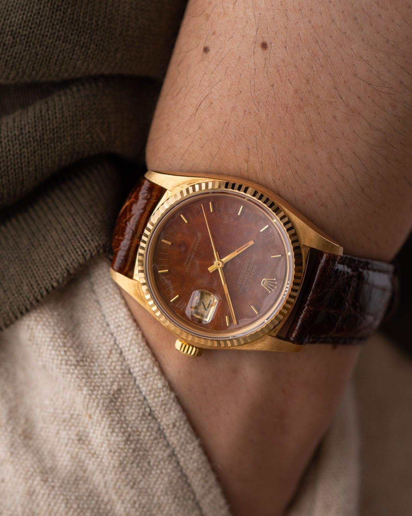 Rolex Datejust 16018 YG Mahogany Dial Watch ROLEX
