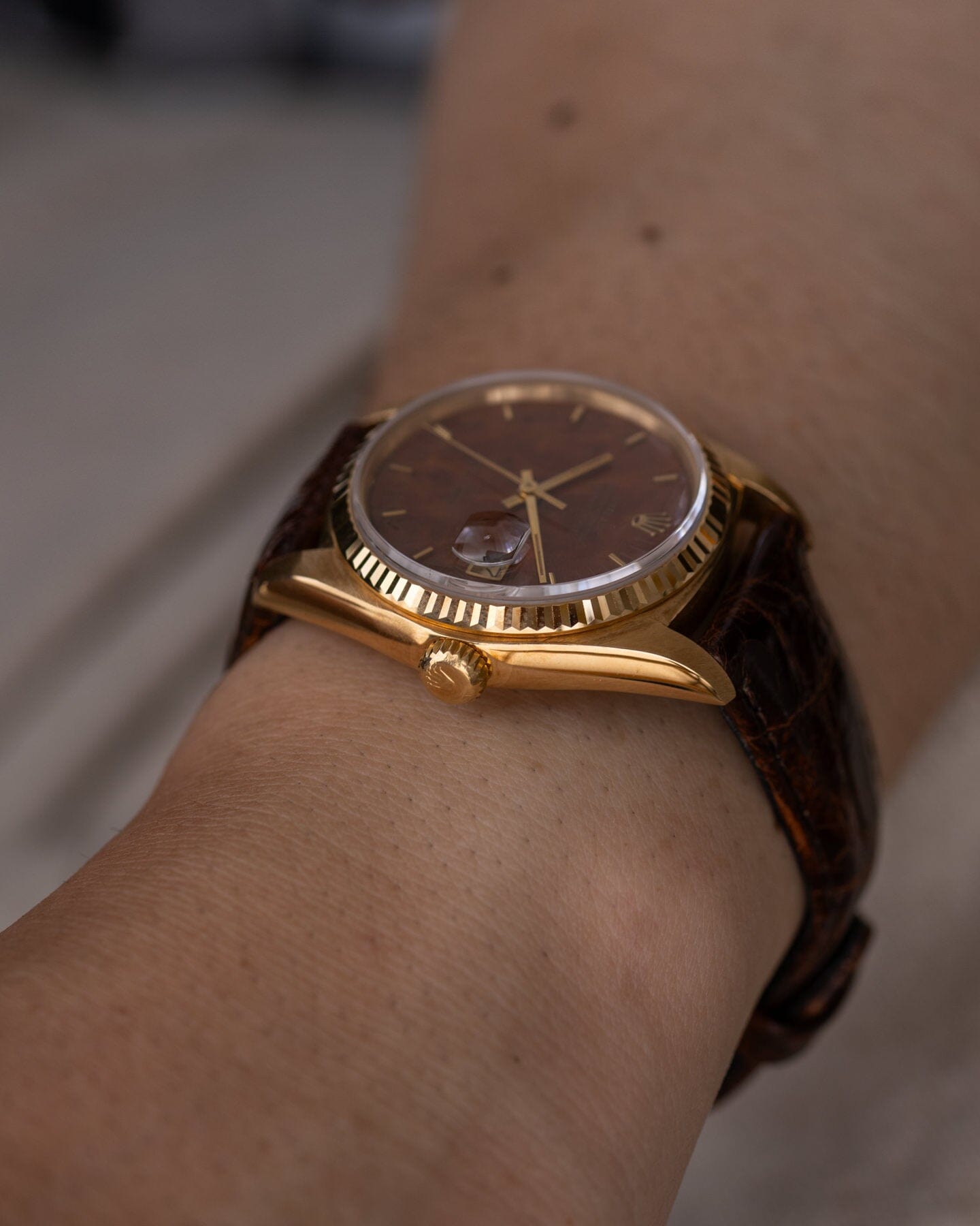 Rolex Datejust 16018 YG Mahogany Dial Watch ROLEX