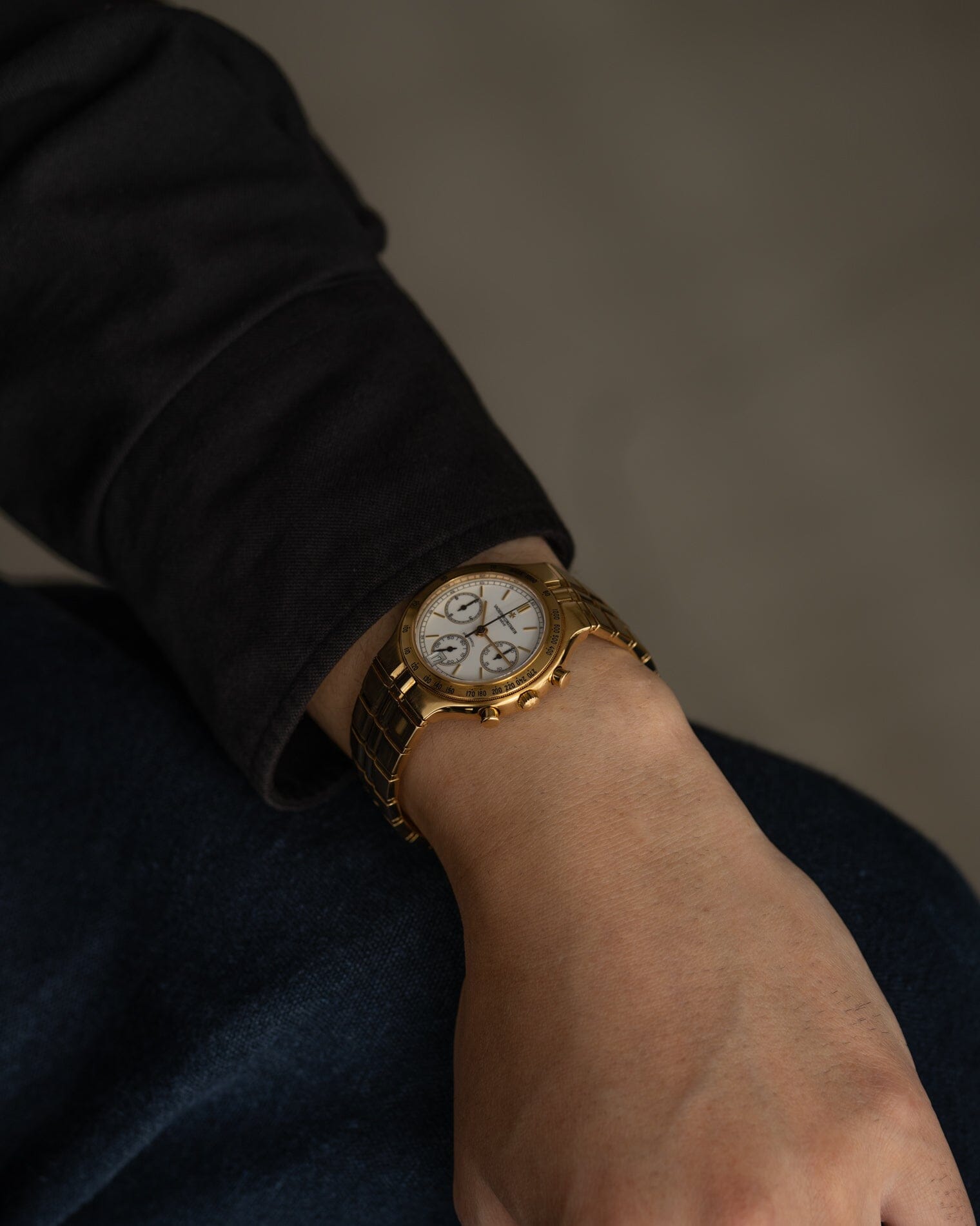 Vacheron Constantin フィディアス 49001 YG クロノグラフ ホワイトエナメルダイアル Watch VACHERON CONSTANTIN