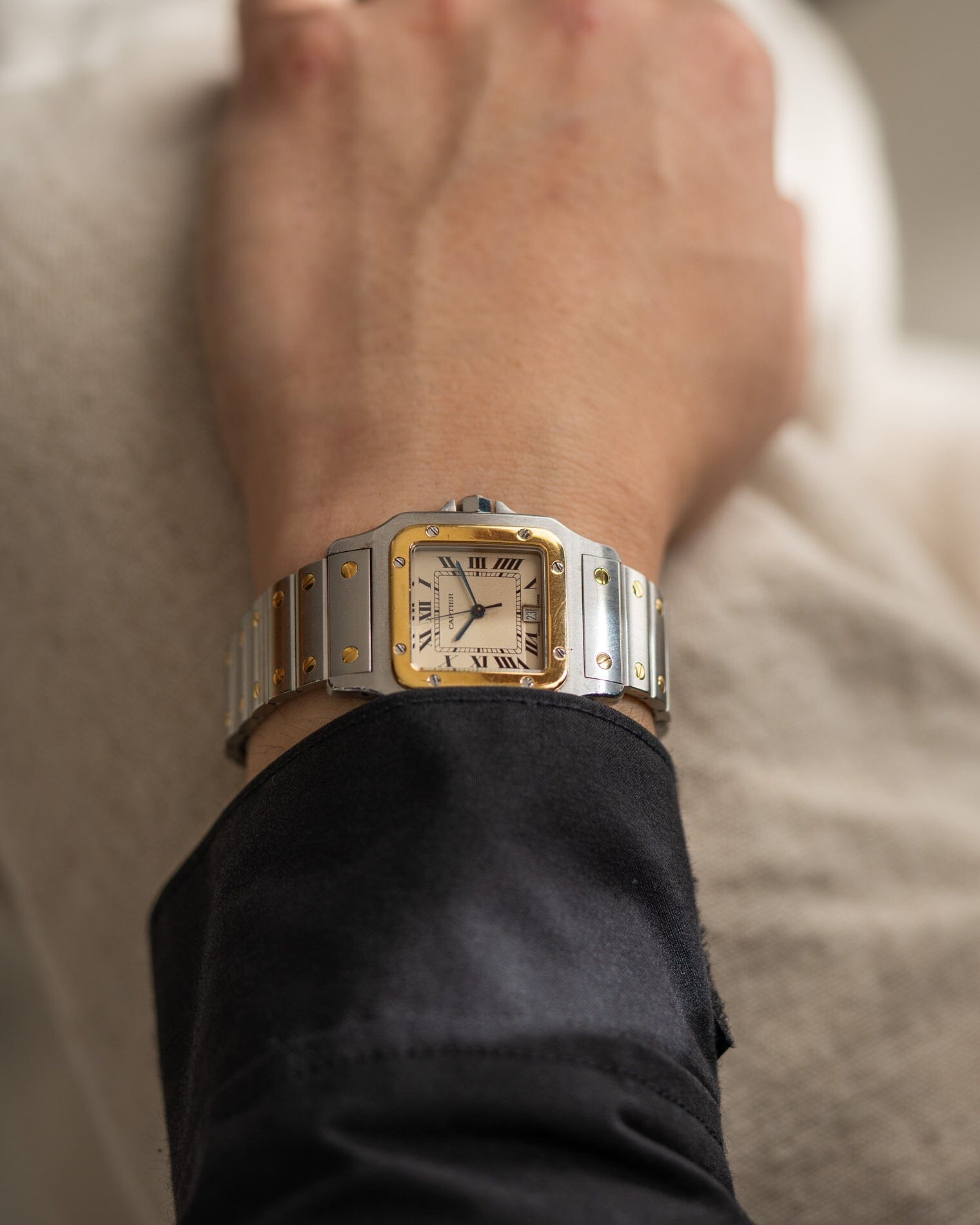 Cartier サントス ガルベ LM アイボリーローマン Watch CARTIER