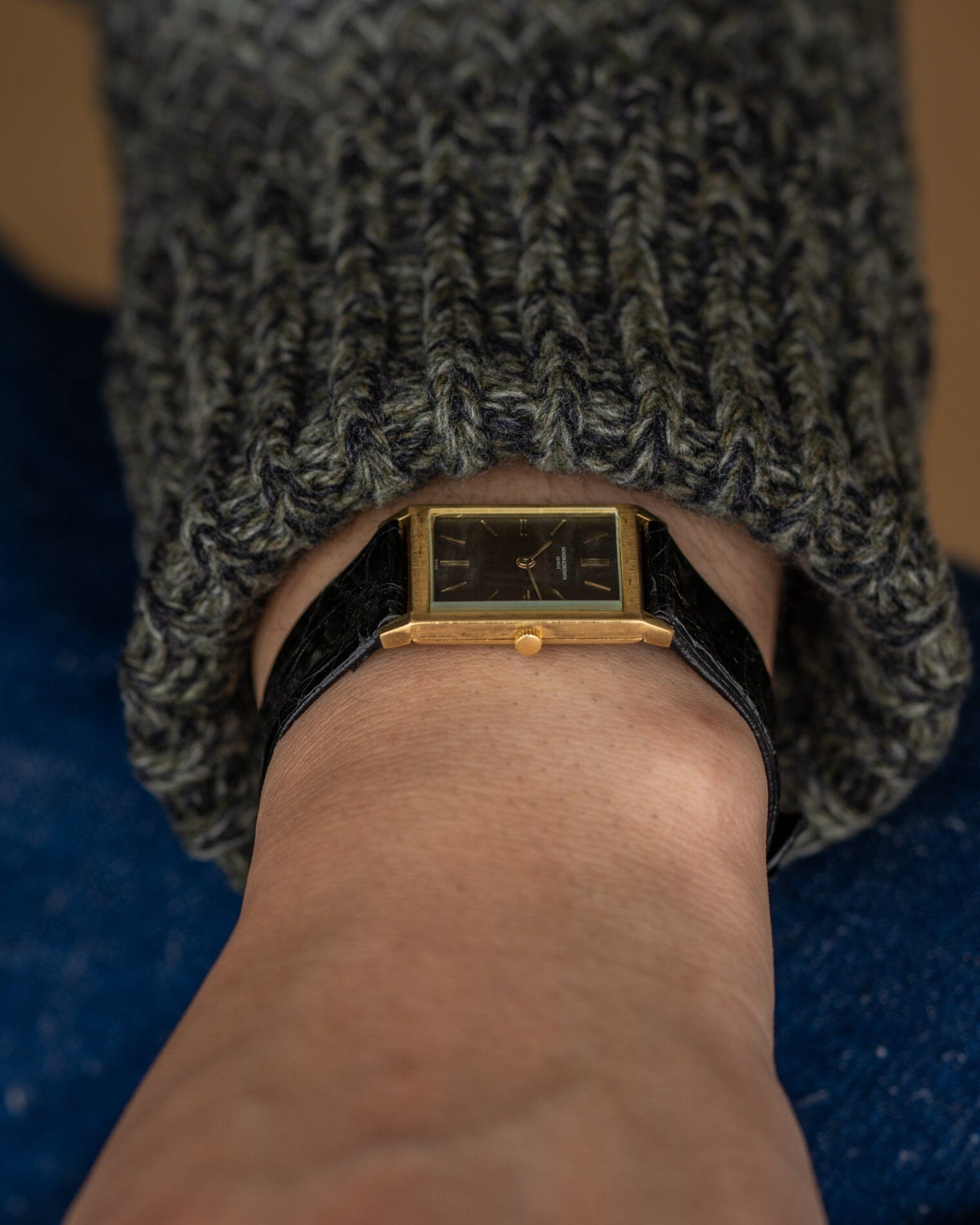 Vacheron Constantin レクタングル 6791 "タンク" YG ダークグレーダイアル Watch VACHERON CONSTANTIN