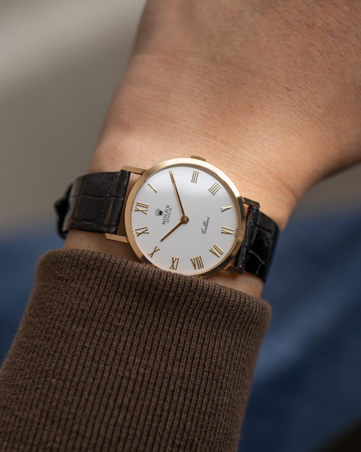 Rolex チェリーニ 4112 YG ホワイトローマン フルセット Watch ROLEX