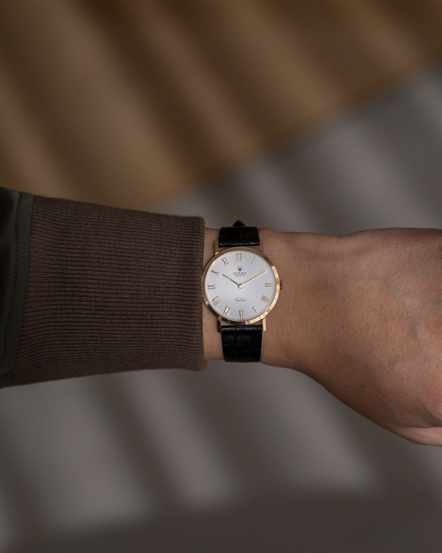 Rolex チェリーニ 4112 YG ホワイトローマン フルセット Watch ROLEX