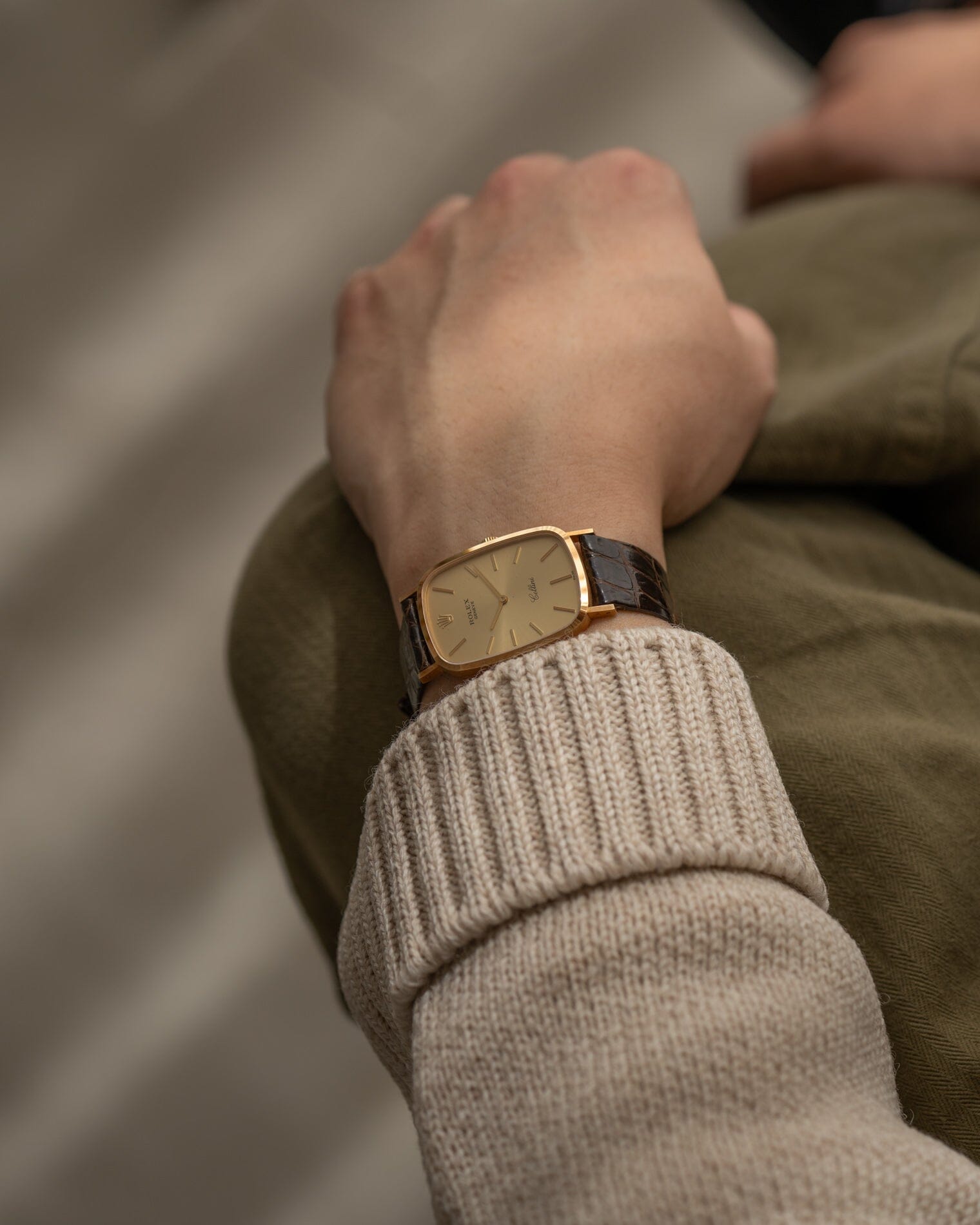 Rolex チェリーニ 4113 YG シャンパンダイアル フルセット Watch ROLEX