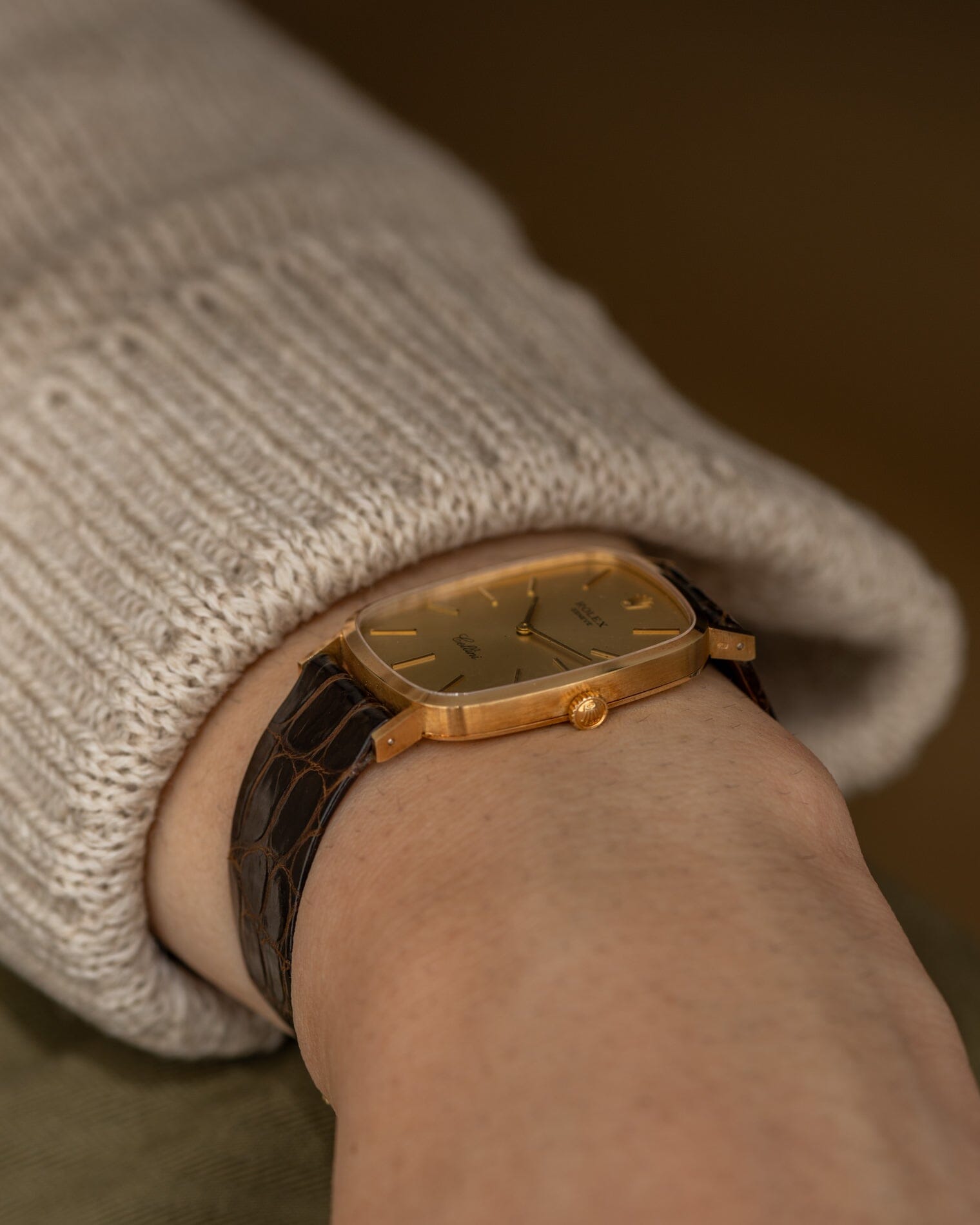 Rolex チェリーニ 4113 YG シャンパンダイアル フルセット Watch ROLEX