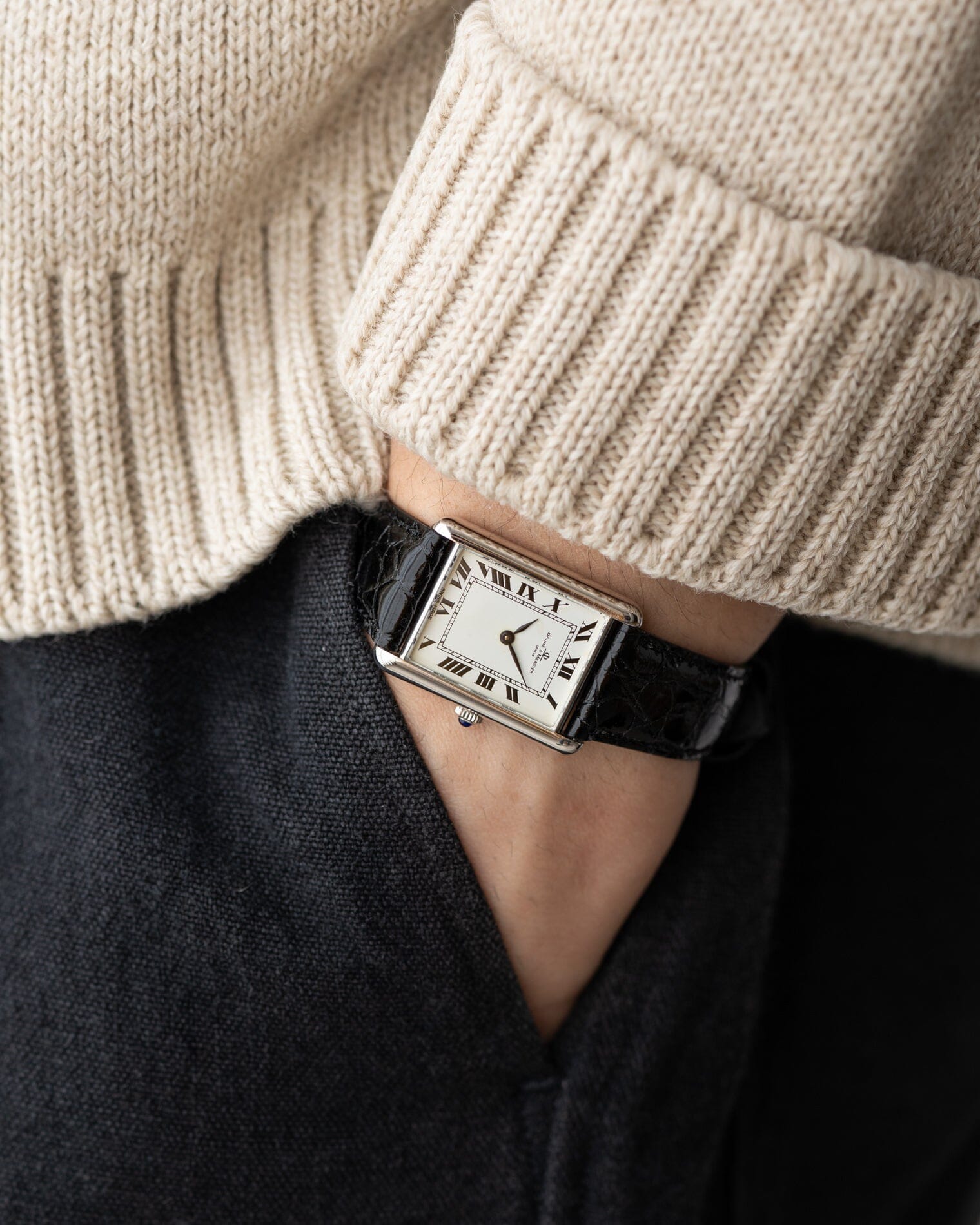 ボーム&メルシエ レクタングル 37077 WG ホワイトローマン Watch BAUME&MERCIER