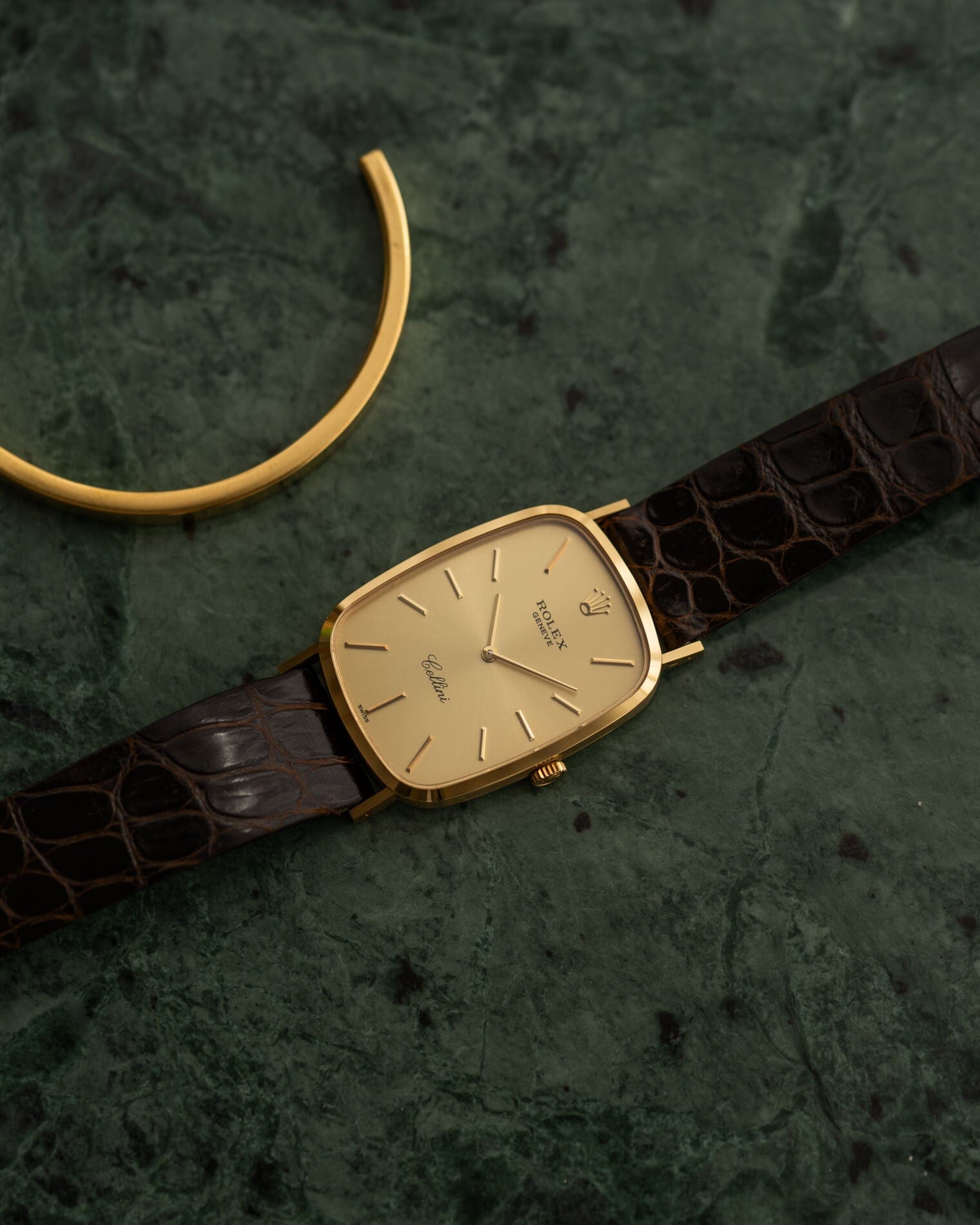 Rolex チェリーニ 4113 YG シャンパンダイアル フルセット Watch ROLEX