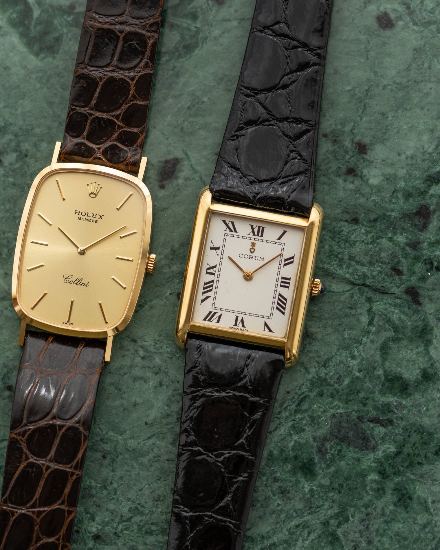 CORUM レクタングル YG ホワイトローマン Watch CORUM