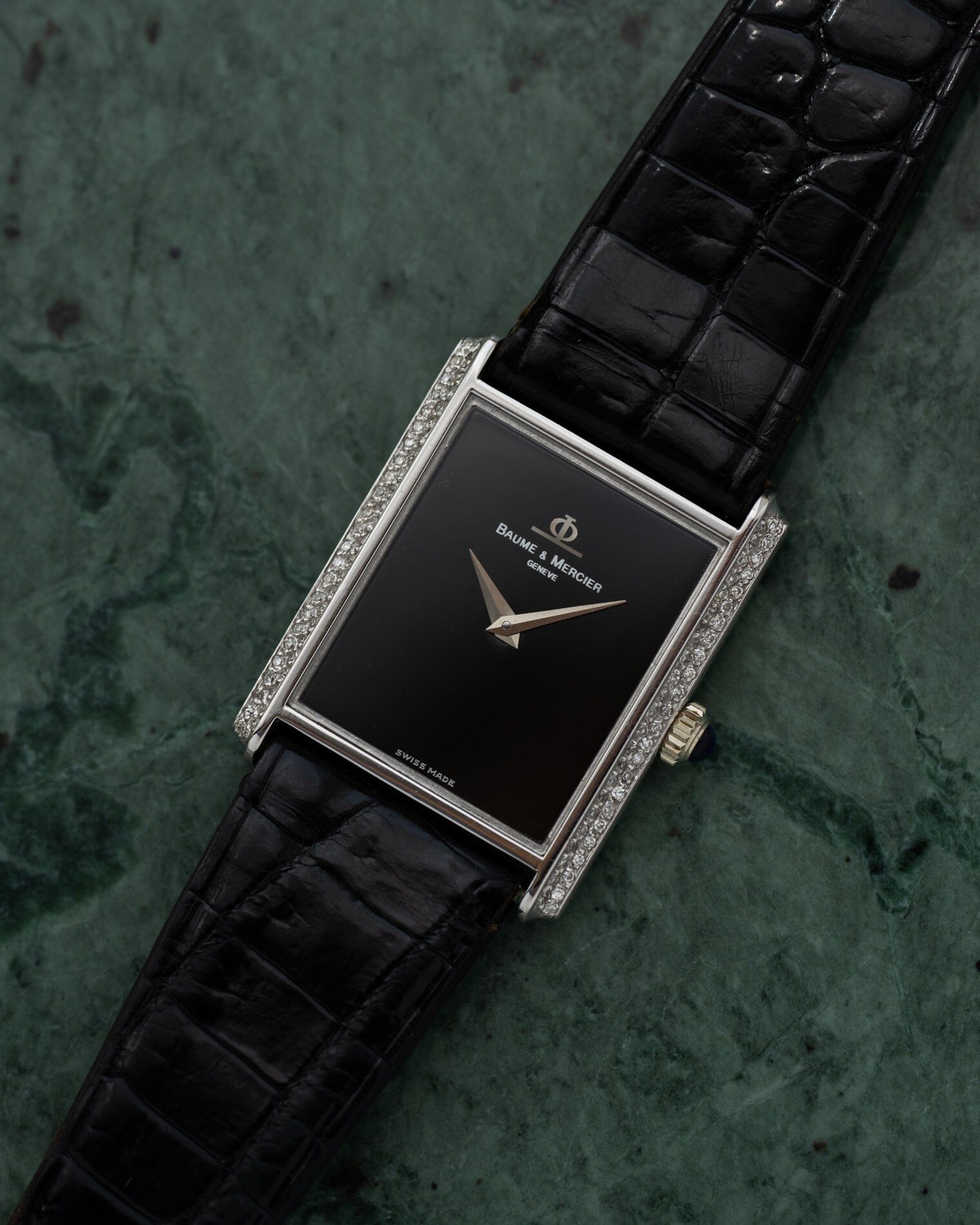 Baume&Mercier Rectangle 37205 "Tank" WG Black Dial Watch BAUME&MERCIER