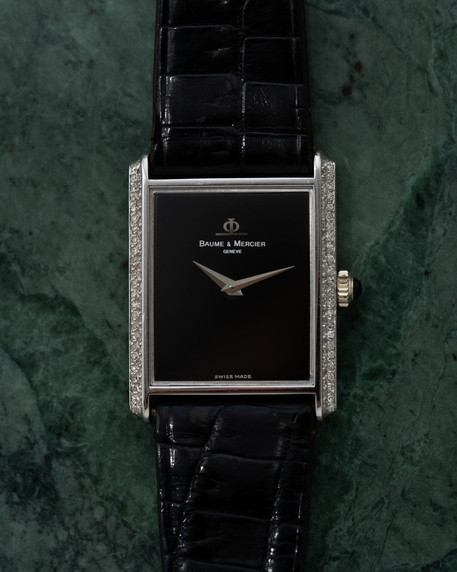 Baume&Mercier Rectangle 37205 "Tank" WG Black Dial Watch BAUME&MERCIER