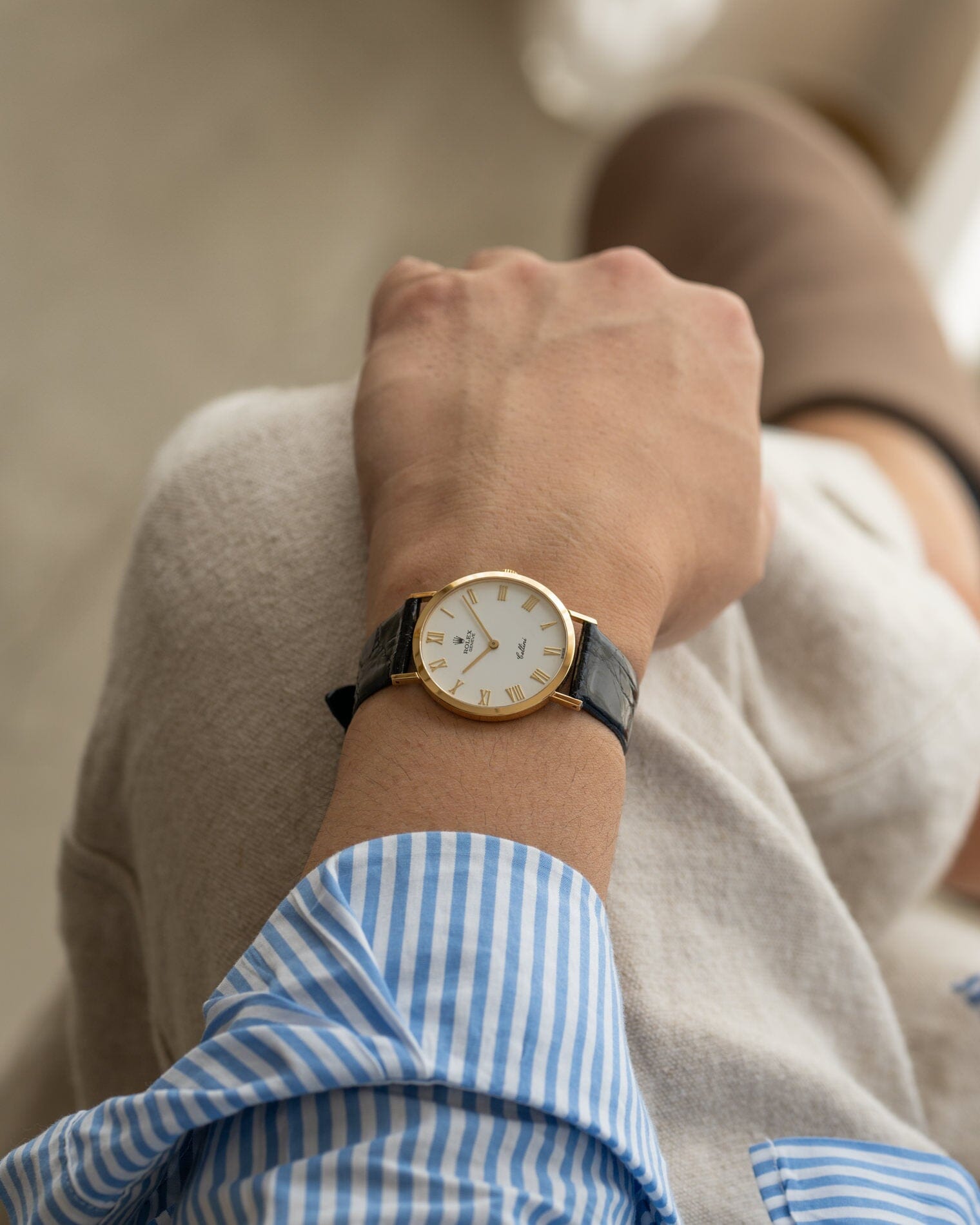 Rolex チェリーニ 4112 YG ホワイトローマン Watch ROLEX