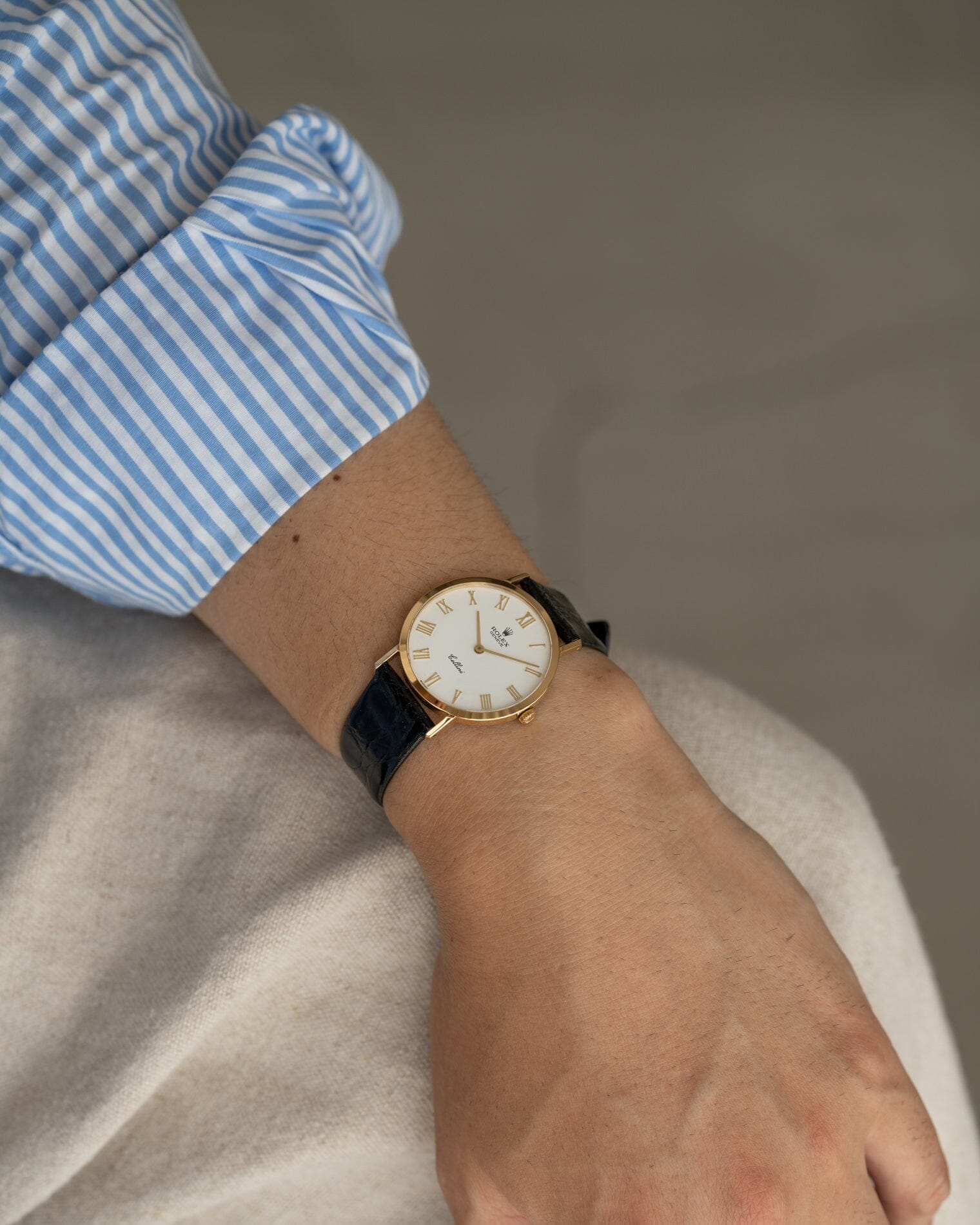 Rolex チェリーニ 4112 YG ホワイトローマン Watch ROLEX