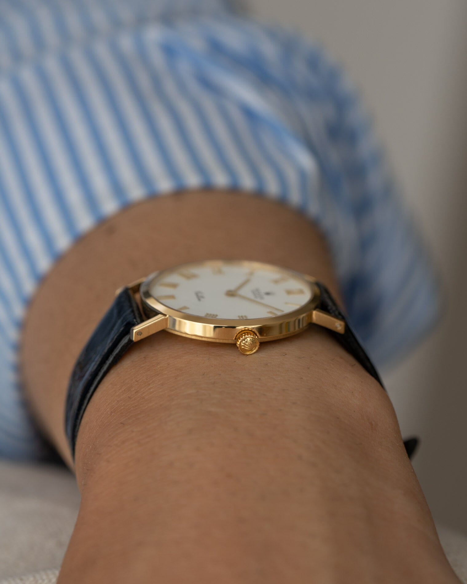 Rolex チェリーニ 4112 YG ホワイトローマン Watch ROLEX