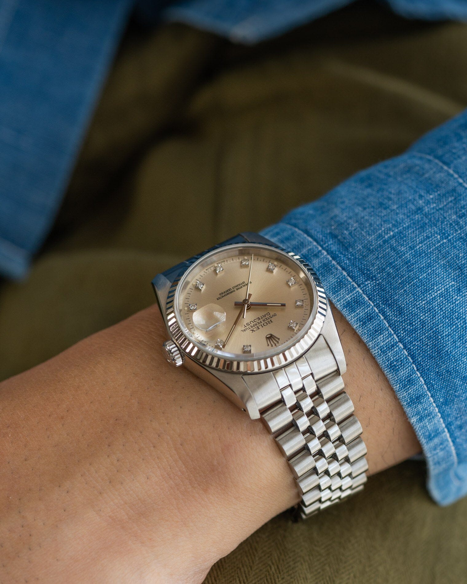 Rolex デイトジャスト 16234 アイボリー ダイヤモンドダイアル Watch ROLEX