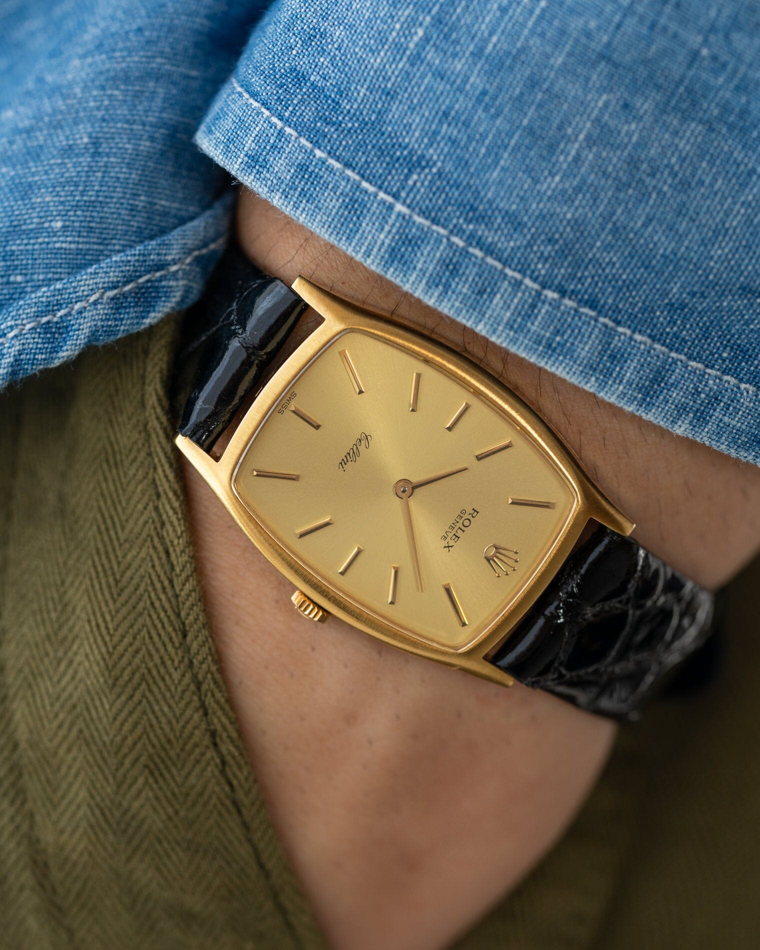 Rolex チェリーニ 3807 YG シャンパンダイアル 裏蓋シールあり Watch ROLEX