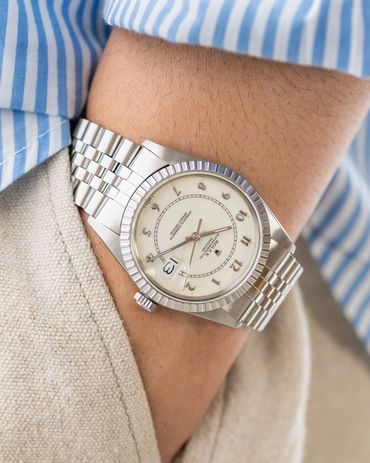 Rolex デイトジャスト 16030 ホワイトボイラーゲージ Watch ROLEX