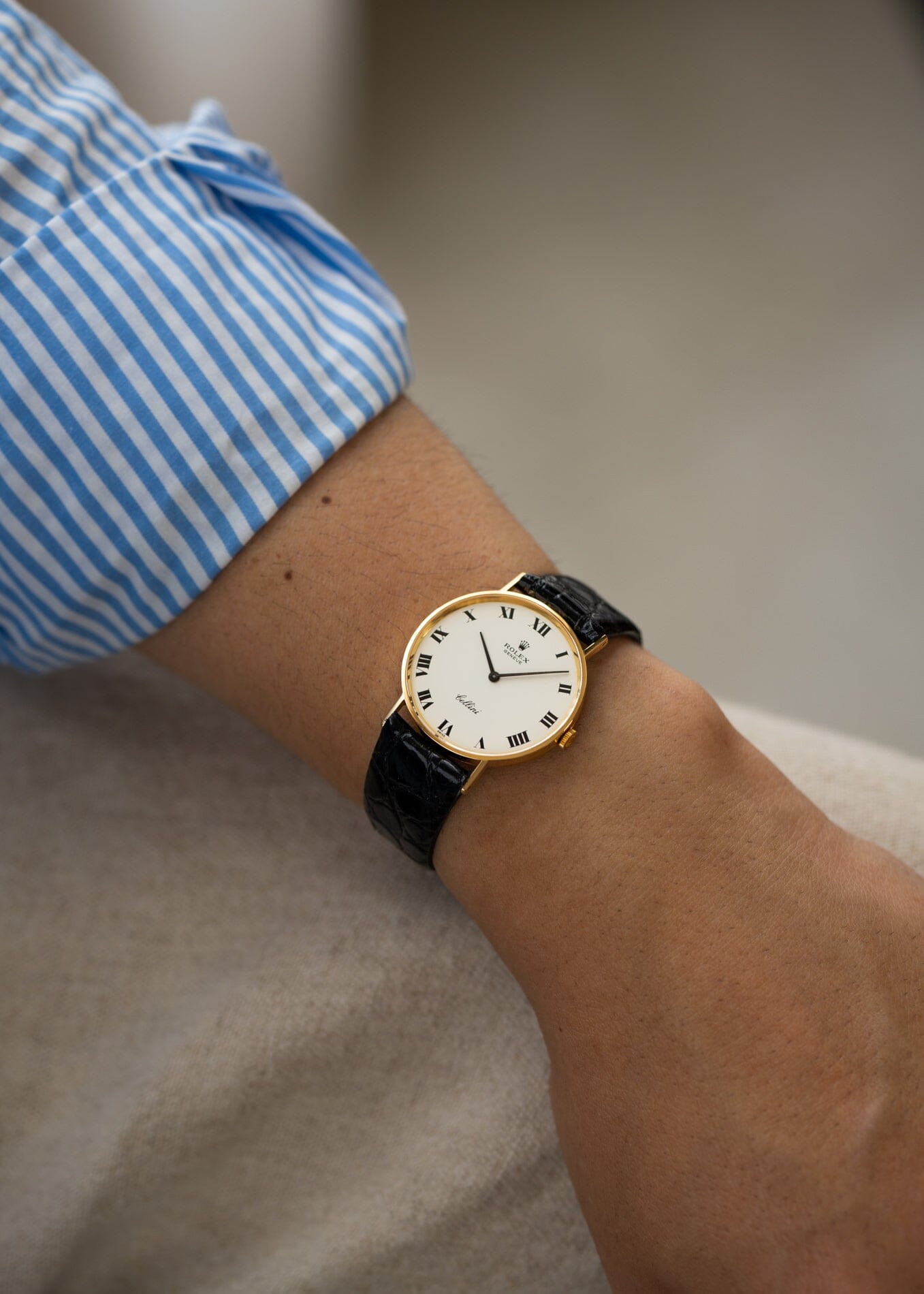 Rolex チェリーニ 3833 YG ホワイトローマン 箱付き Watch ROLEX