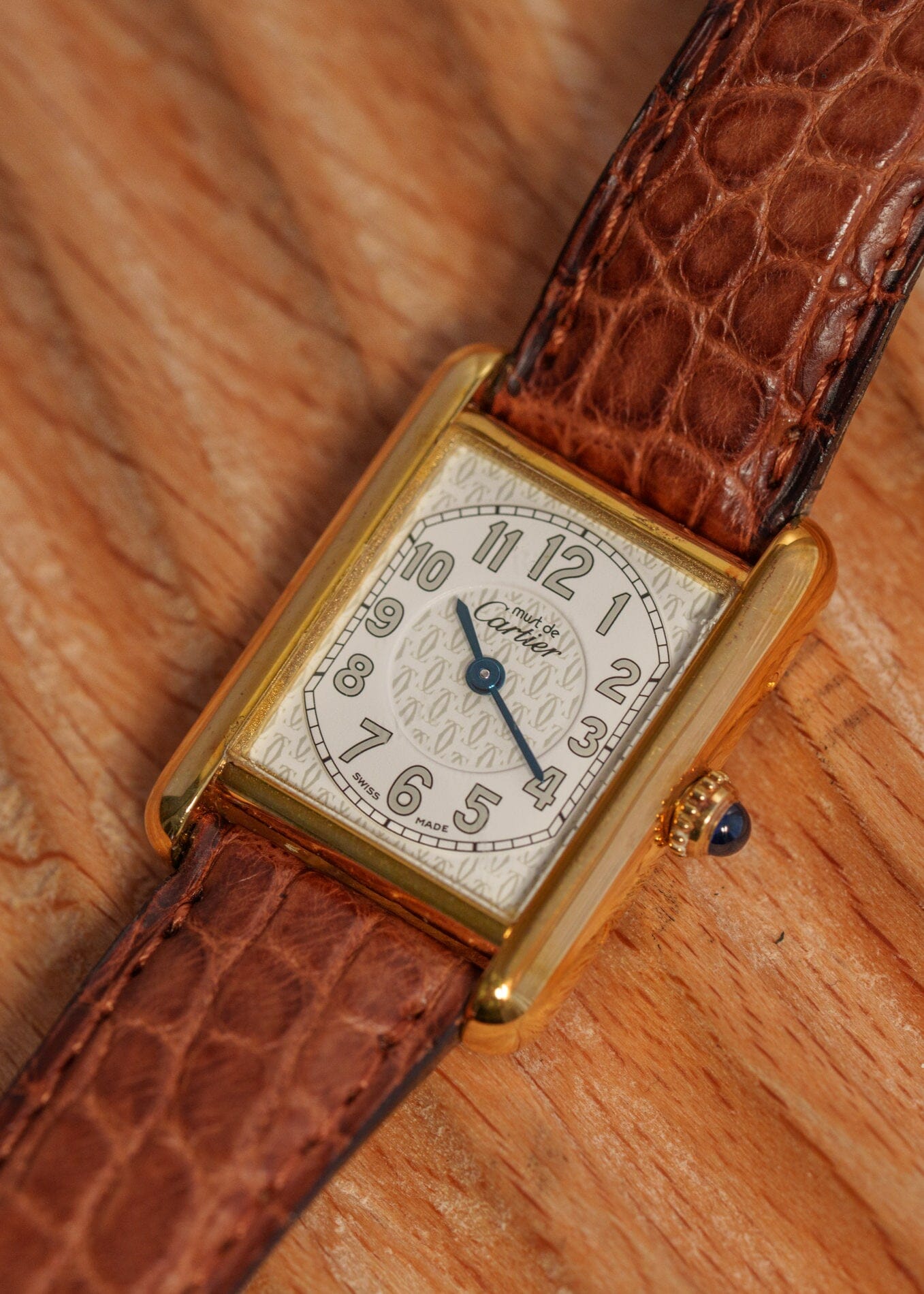 カルティエ マストタンク SM 2415 ビッグアラビア QZ 箱保証書付き Watch CARTIER