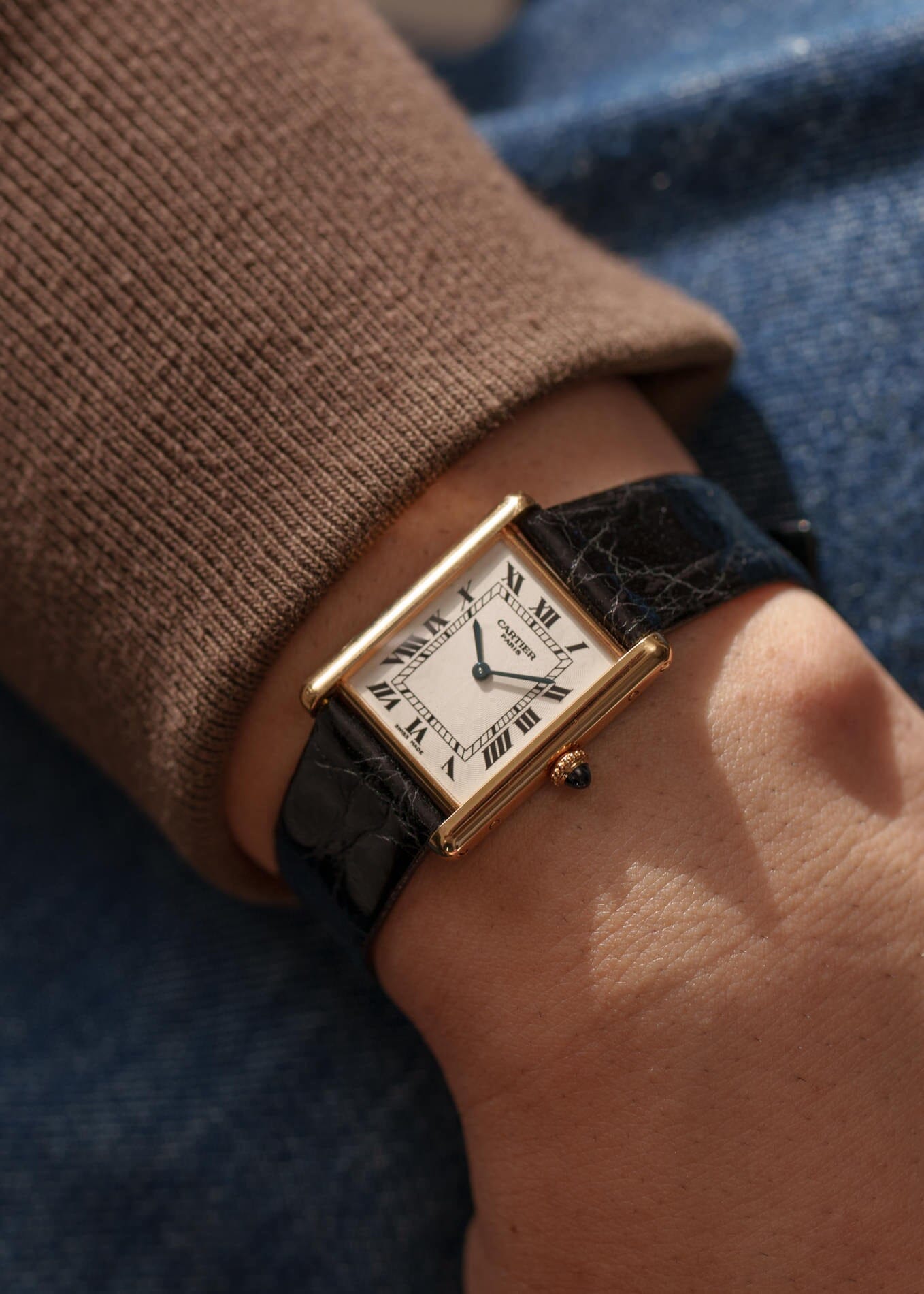 Cartier タンク ルイ カルティエ LM YG CPCP 1600B 箱付き Watch CARTIER