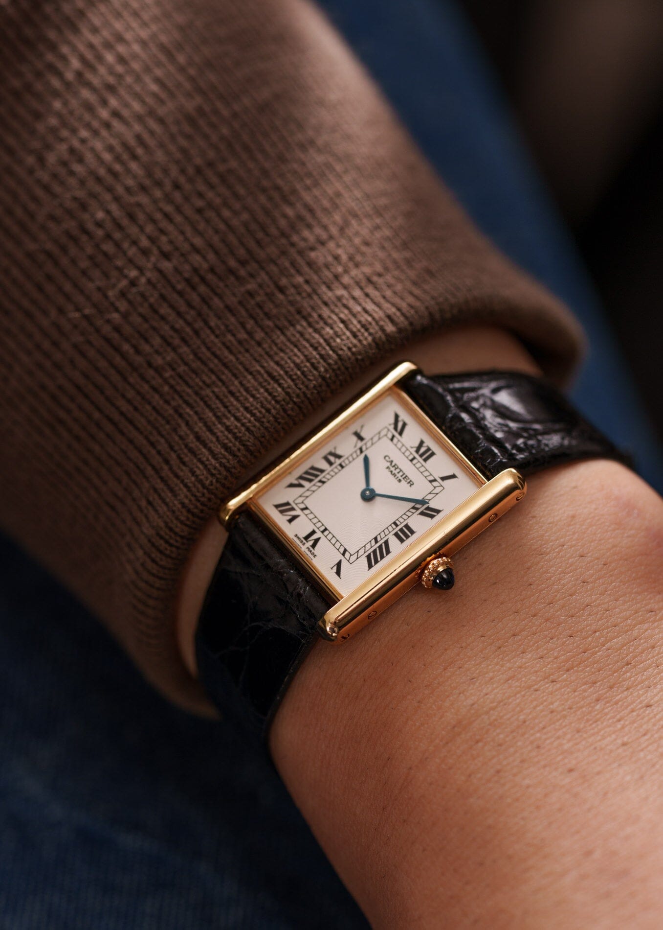 Cartier タンク ルイ カルティエ LM YG CPCP 1600B 箱付き Watch CARTIER