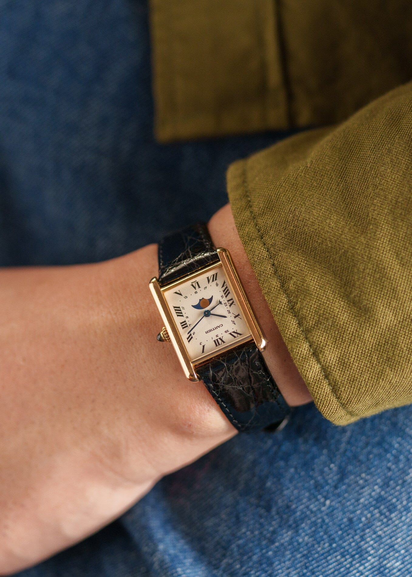 Cartier タンク ルイ カルティエ LM 81900 YG ムーンフェイズ Watch CARTIER