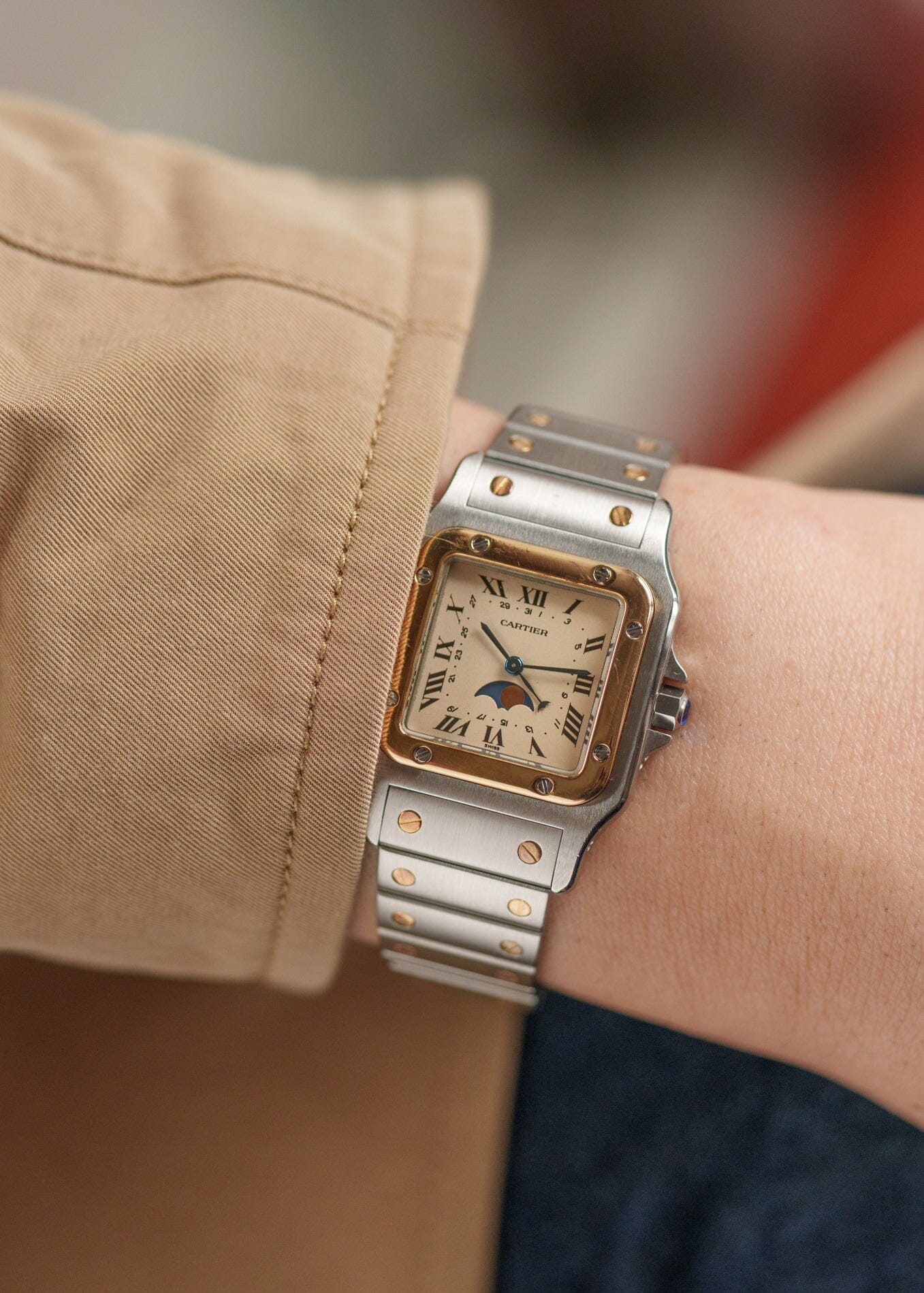 Cartier サントスガルベ LM 119901 ムーンフェイズ Watch CARTIER