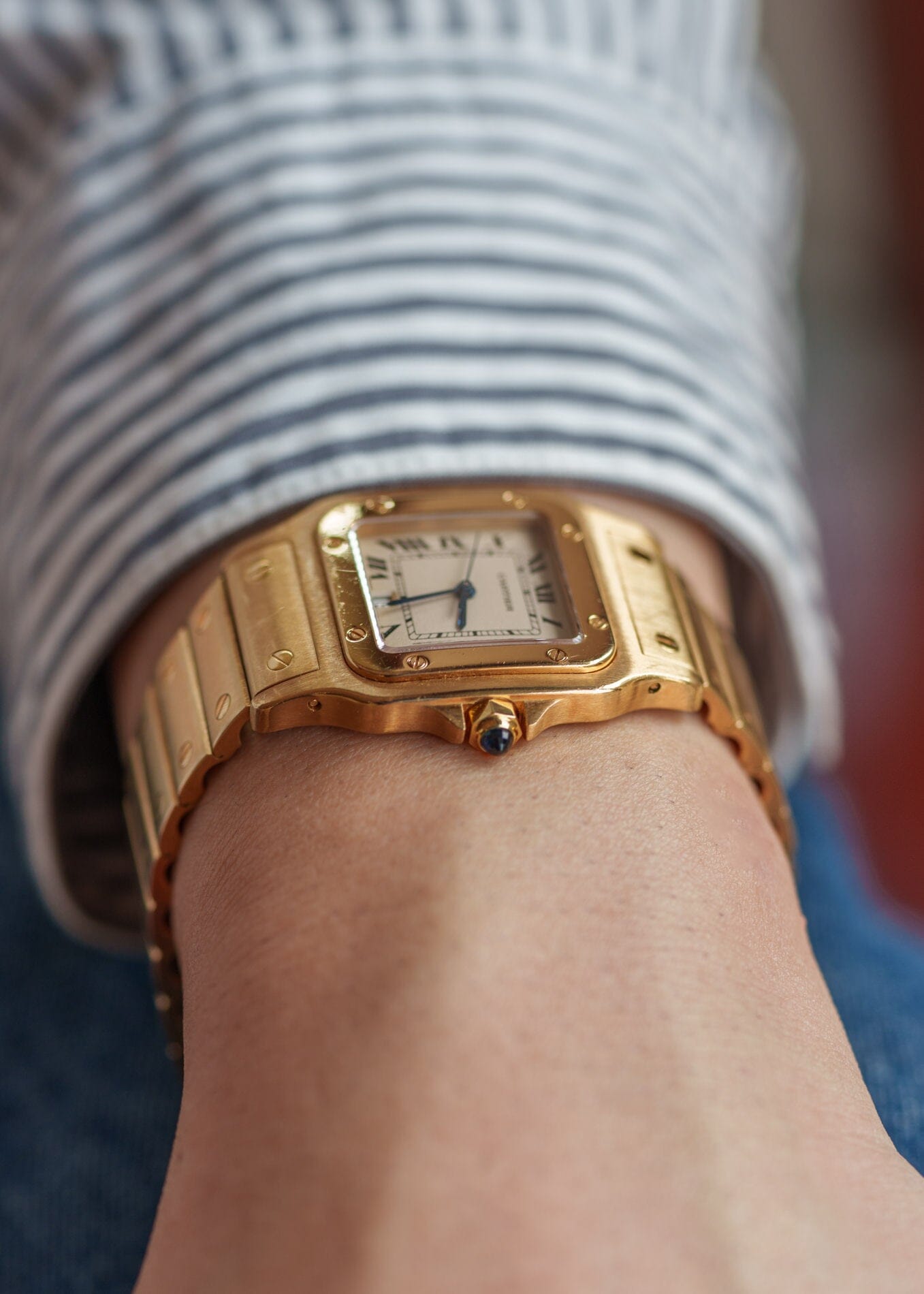 Cartier Santos Galbee LM 887901 YG with Service Paper Watch CARTIER