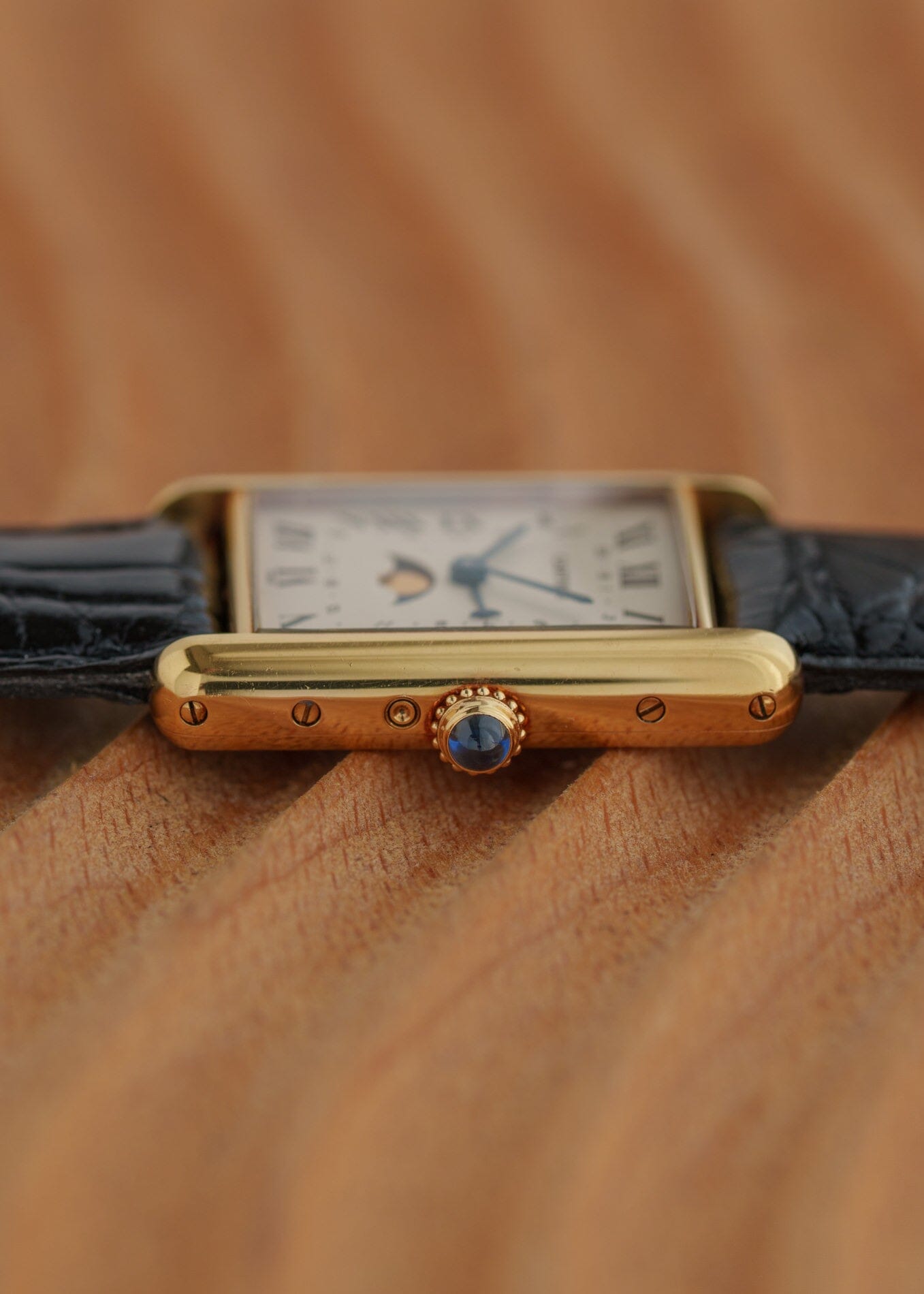 Cartier タンク ルイ カルティエ LM 819001 YG ムーンフェイズ Dバックル付き Watch CARTIER