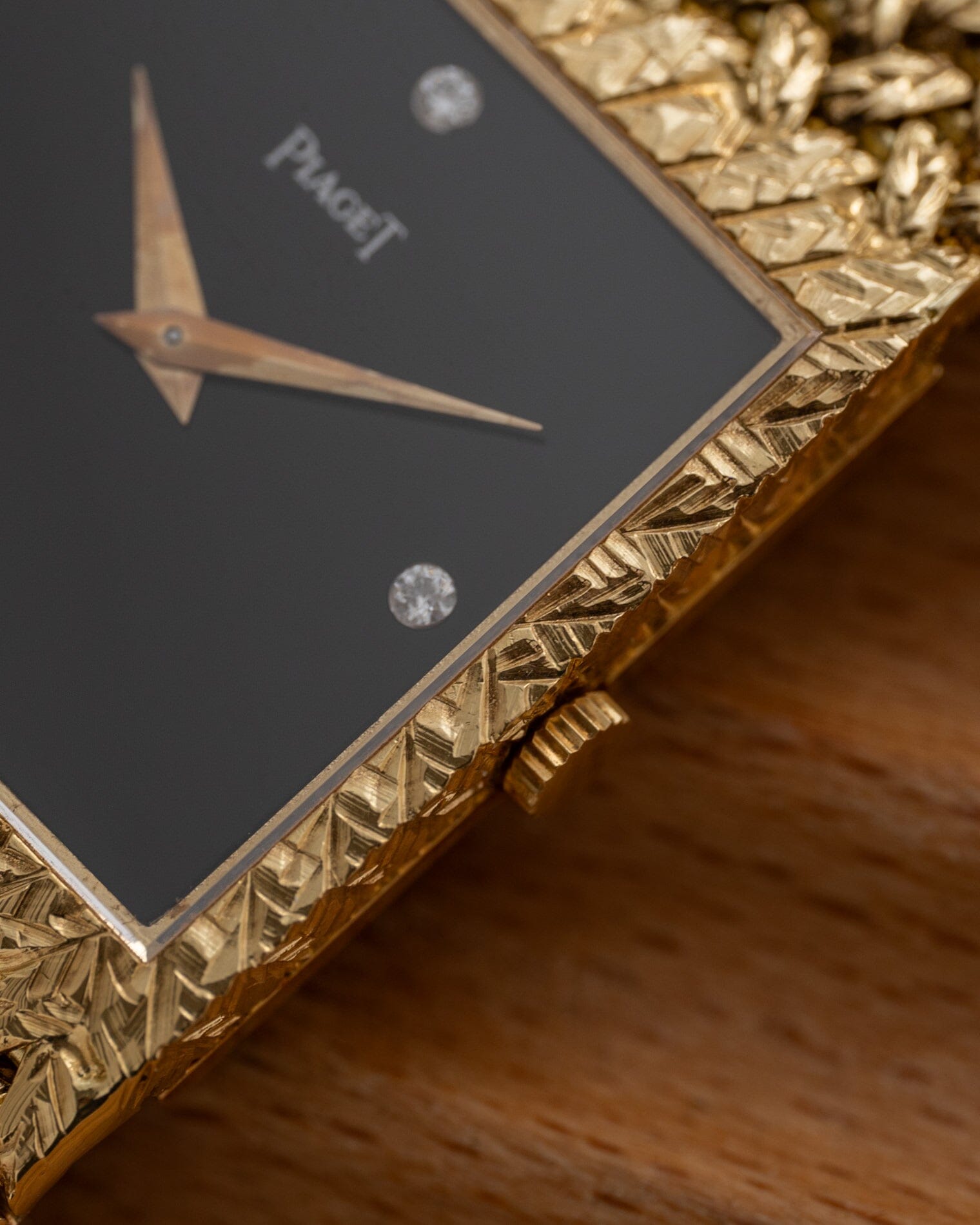 Piaget スクエア 934D2 YG オニキスダイアル 4Pダイアモンド Watch PIAGET