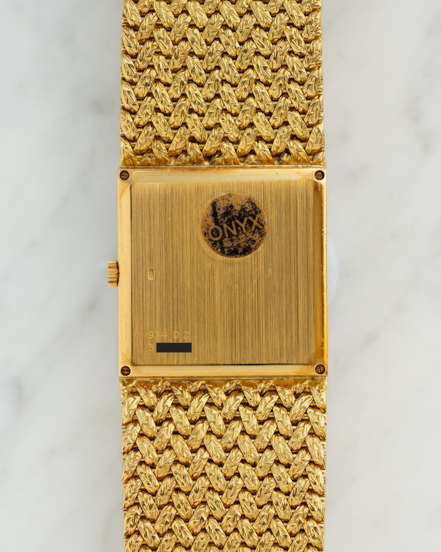 Piaget スクエア 934D2 YG オニキスダイアル 4Pダイアモンド Watch PIAGET