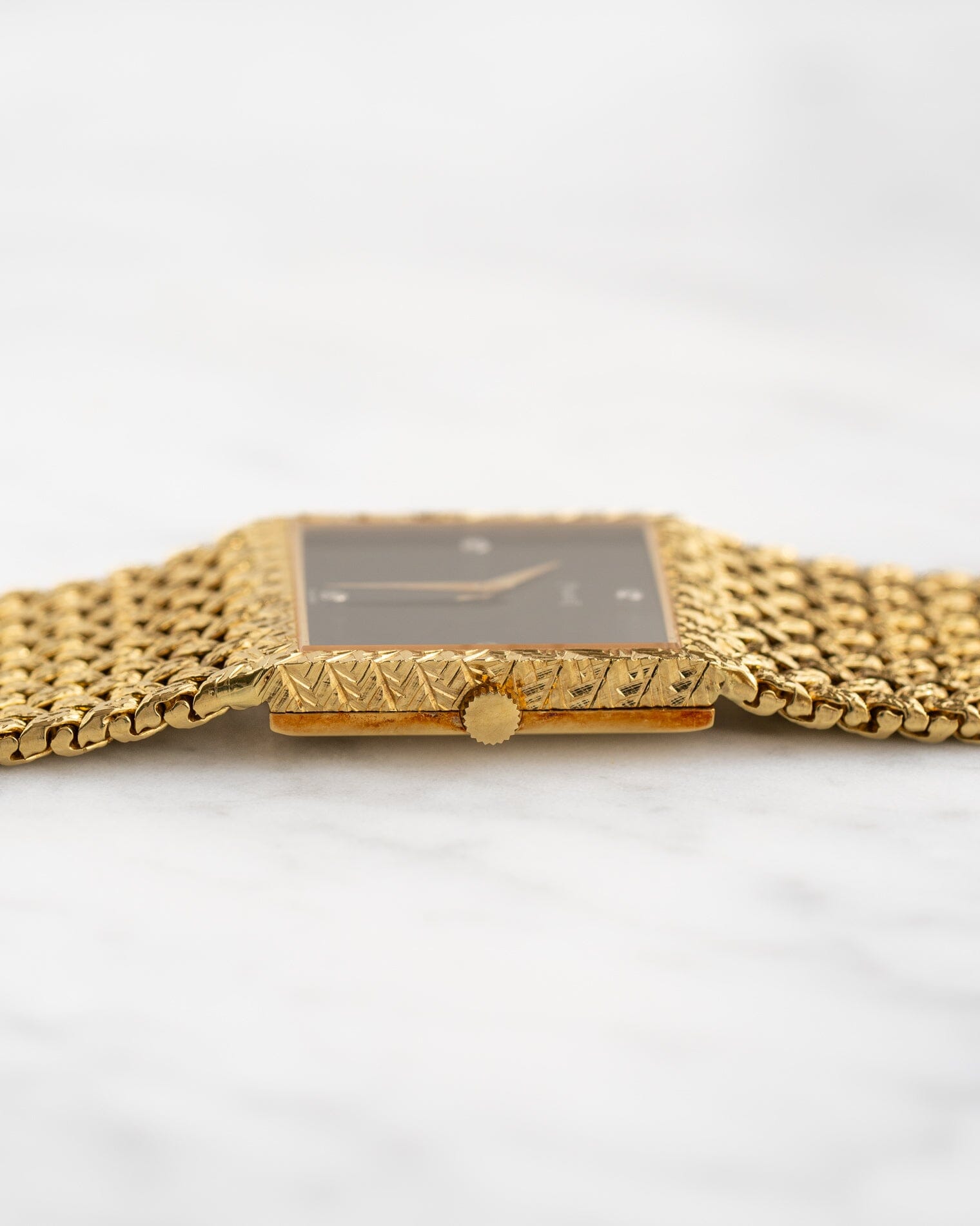 Piaget スクエア 934D2 YG オニキスダイアル 4Pダイアモンド Watch PIAGET