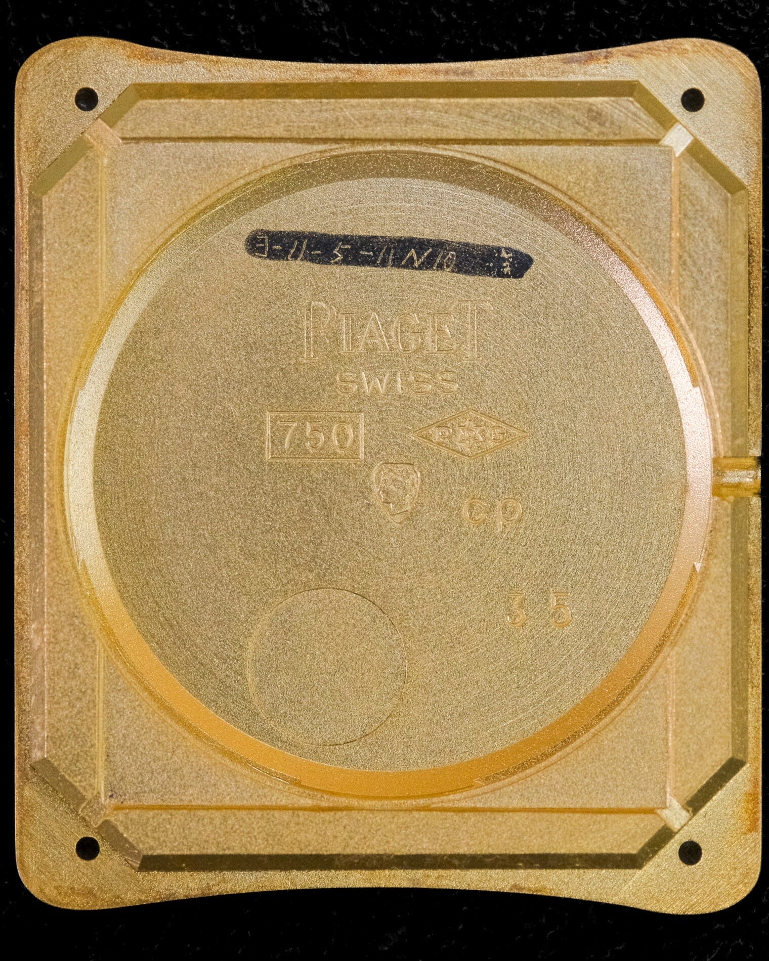 Piaget レクタングル 9254 YG ブラックダイアル 4Pダイヤ Watch PIAGET