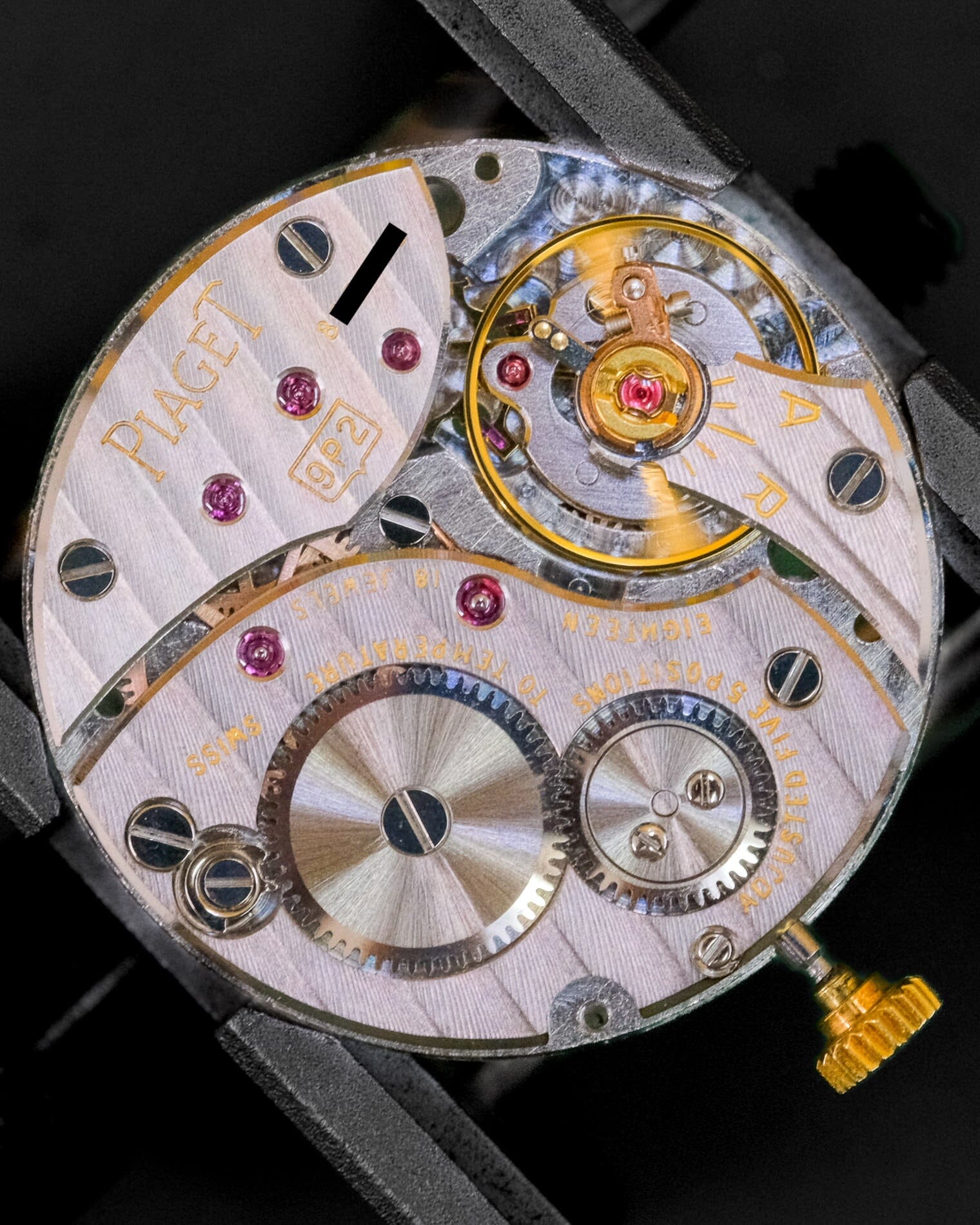 Piaget レクタングル 9254 YG ブラックダイアル 4Pダイヤ Watch PIAGET