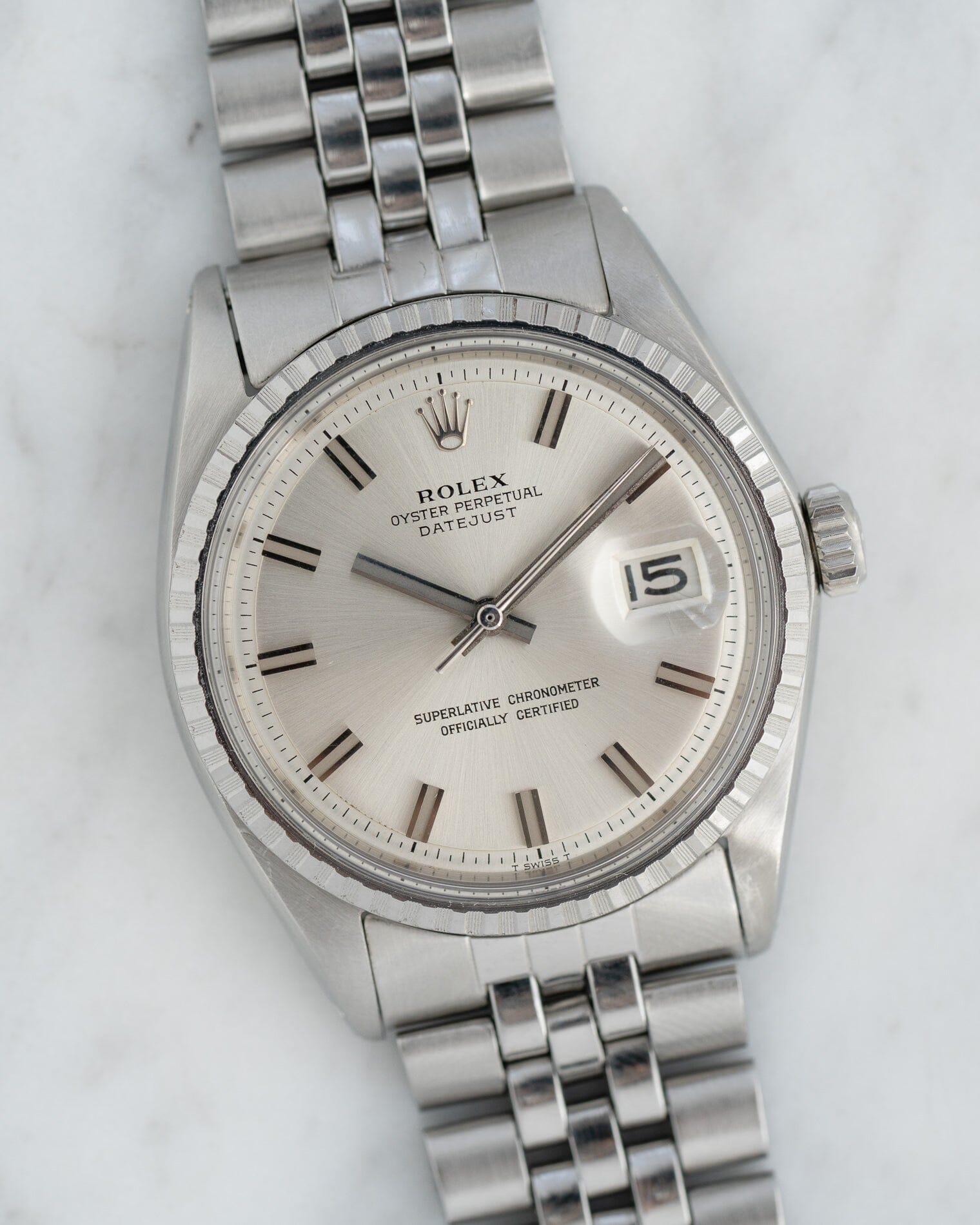 Rolex Datejust 1601 Wide Boy Dial Watch ROLEX