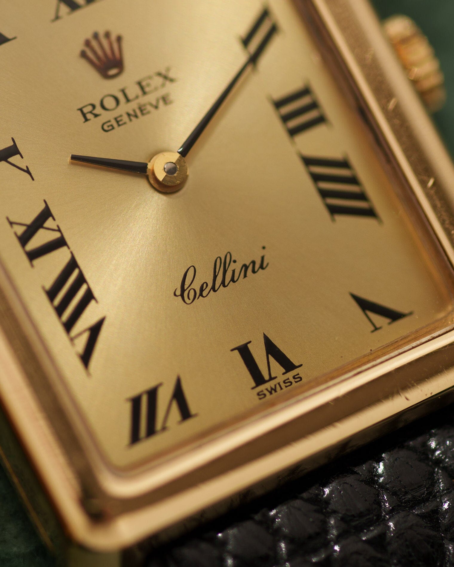 ロレックス チェリーニ 4103 レクタングル YG シャンパンローマンダイアル Watch ROLEX