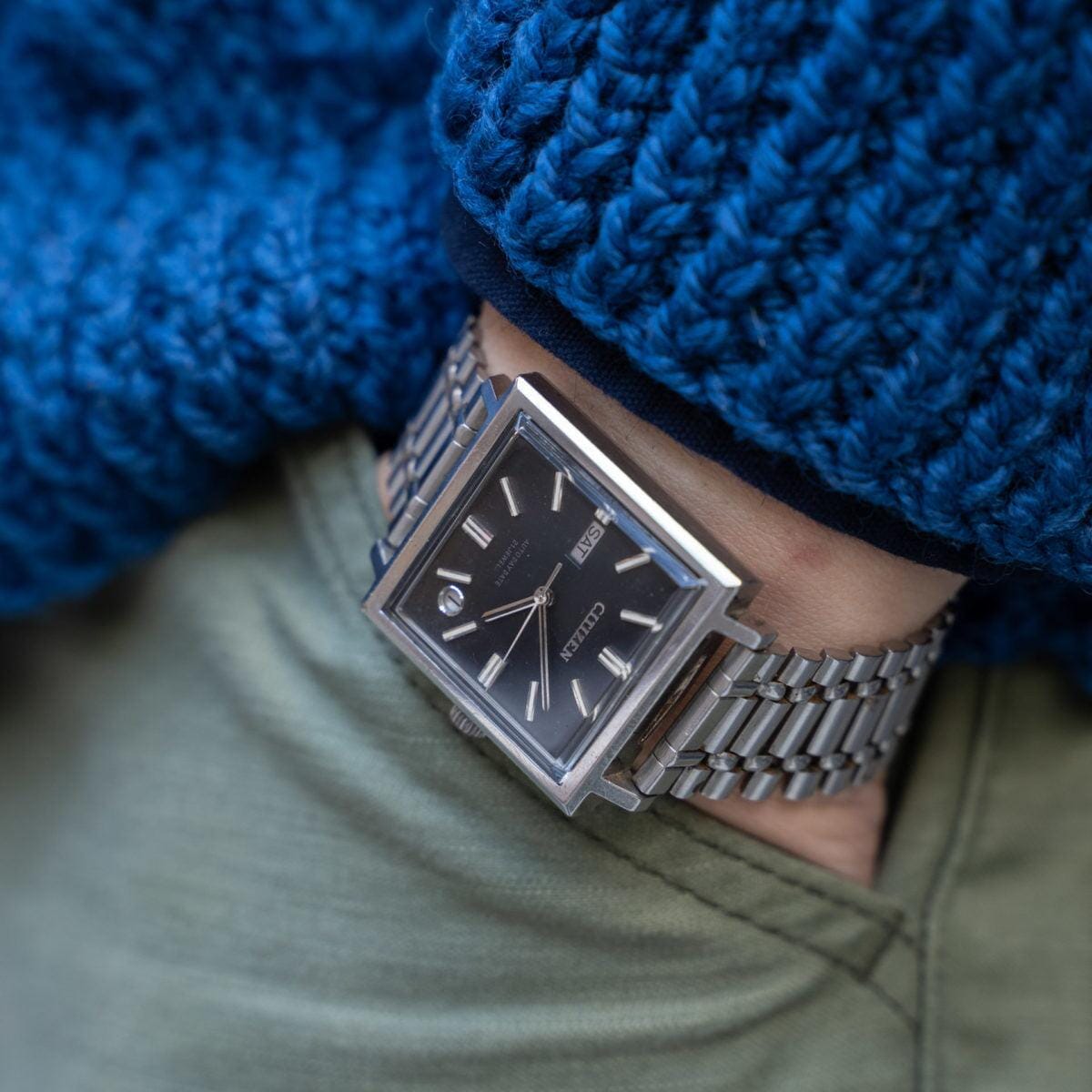 CITIZEN Auto Day Date Black Dial "MONACO" 1960s - Arbitro