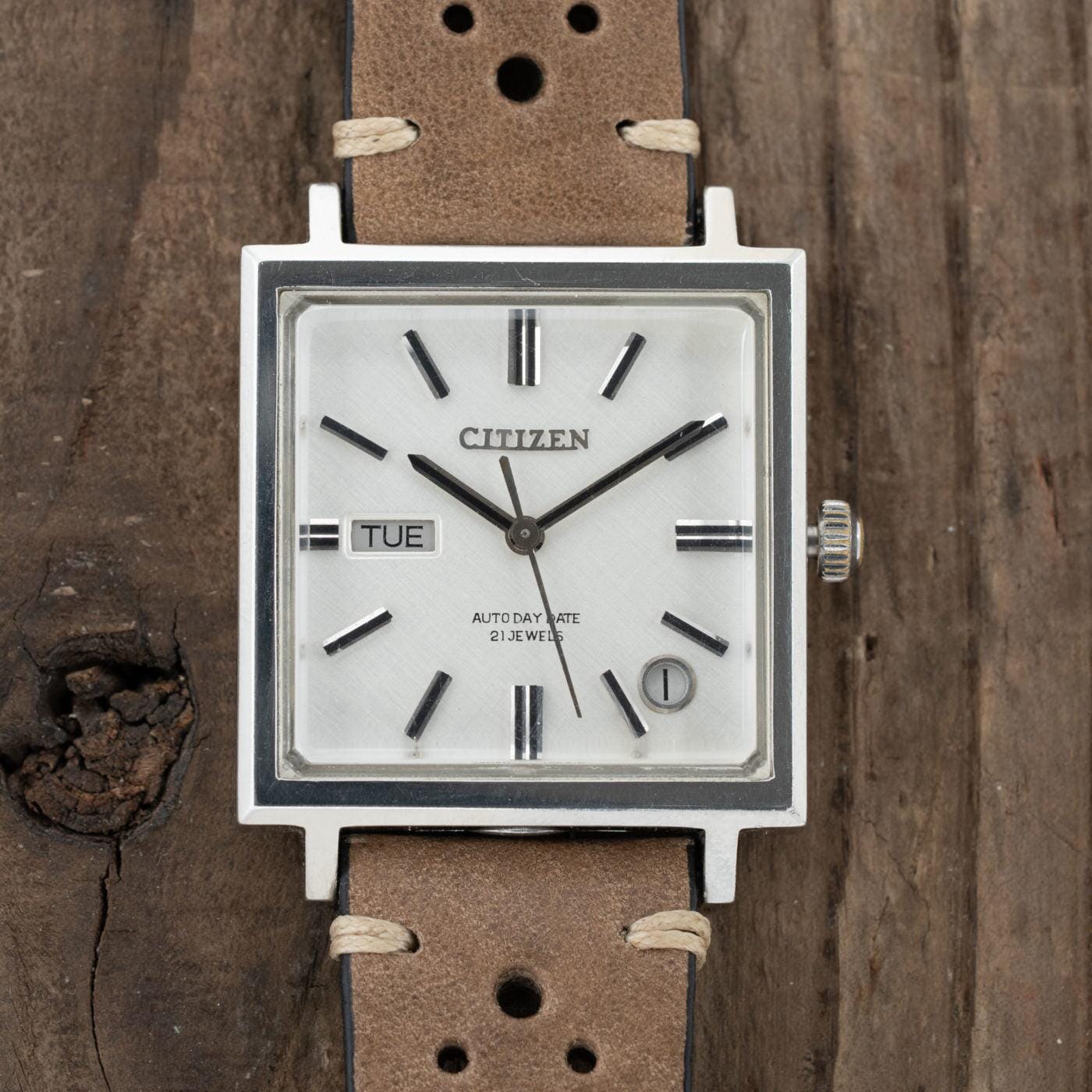 CITIZEN Auto Day Date White Dial "MONACO" 1960s - Arbitro