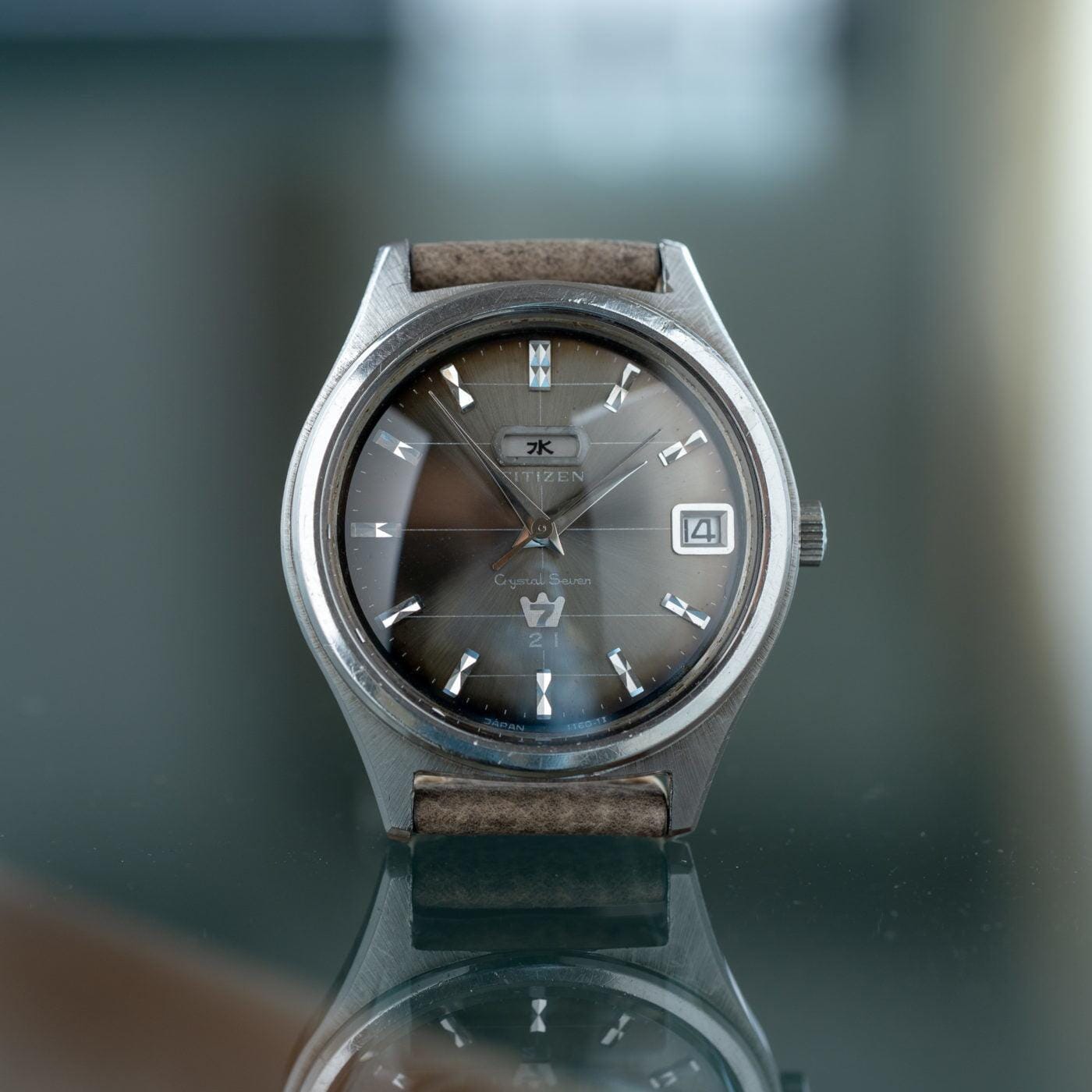 CITIZEN Crystal Seven Brown Grey Dial 1960s - Arbitro