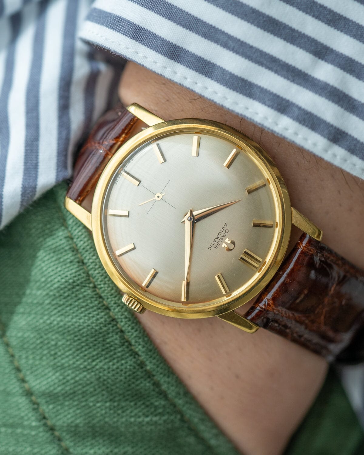 オメガ ラウンド 2897 YG シルバーダイアル Cal.491 Watch OMEGA
