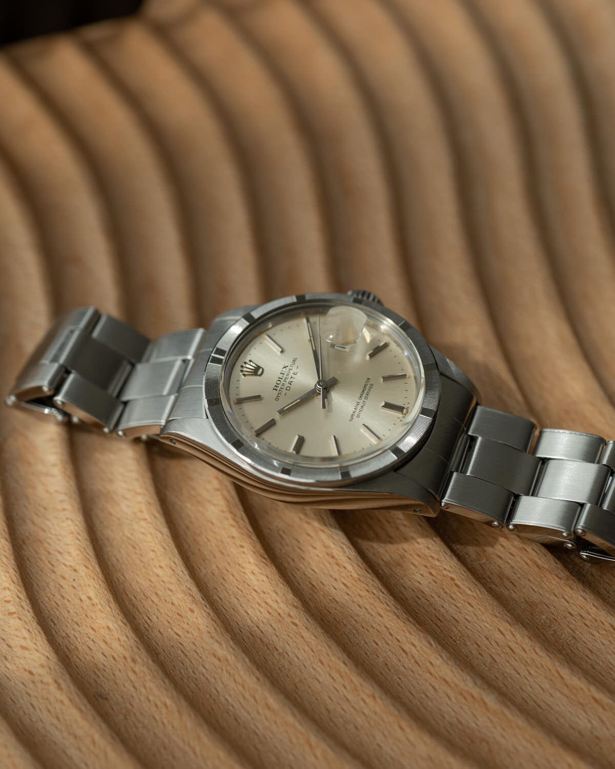 Rolex Oyster Perpetual Date 1501 Silver Dial with Riveted Bracelet Watch ROLEX
