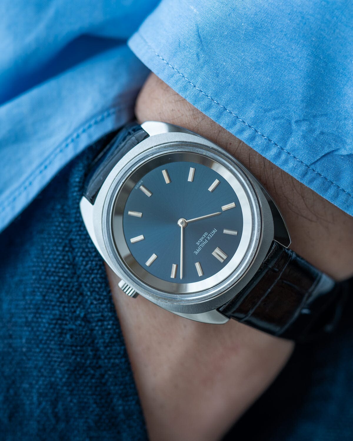 パテック フィリップ カラトラバ 3579 SS ブルーダイアル Watch PATEK PHILIPPE