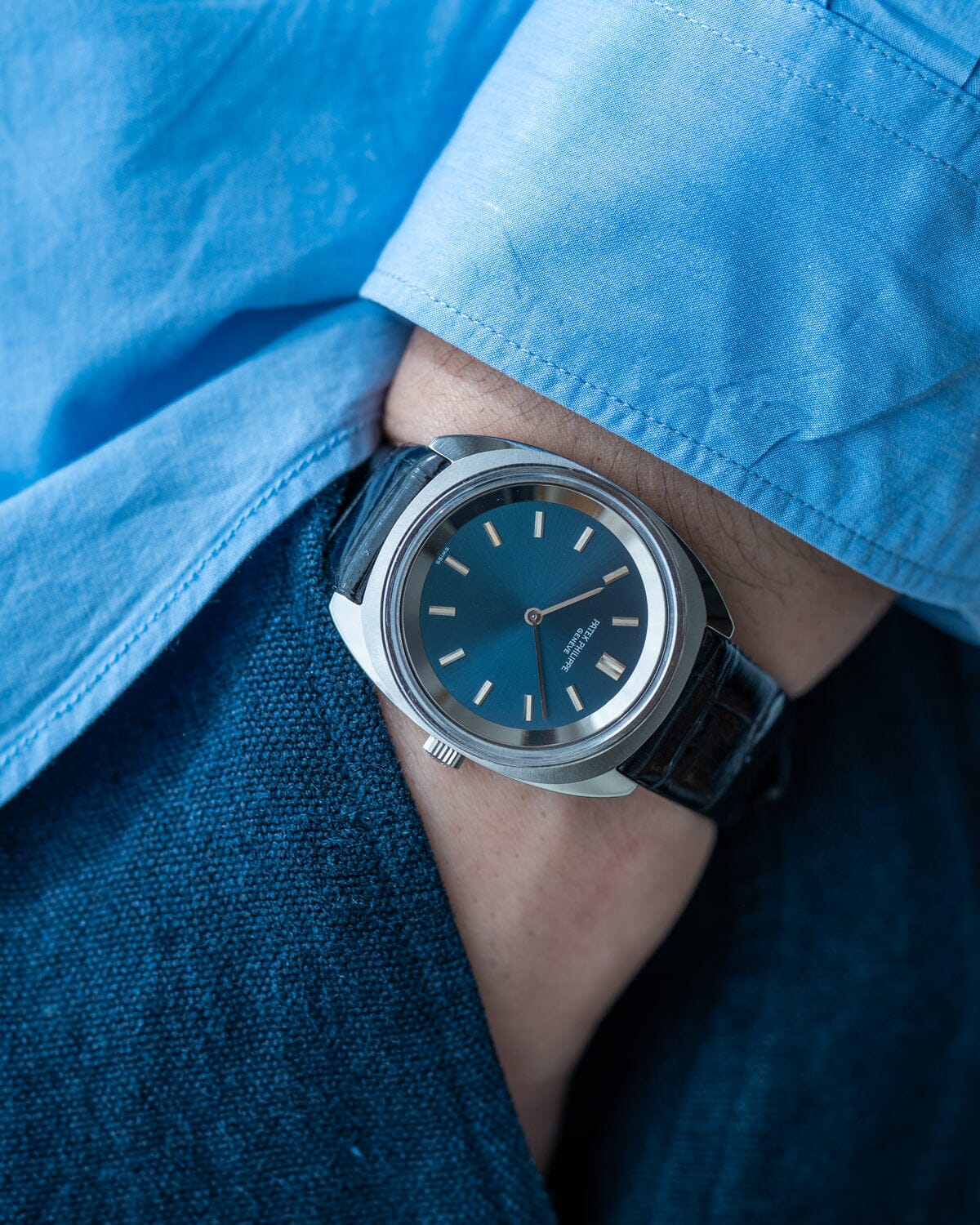 パテック フィリップ カラトラバ 3579 SS ブルーダイアル Watch PATEK PHILIPPE