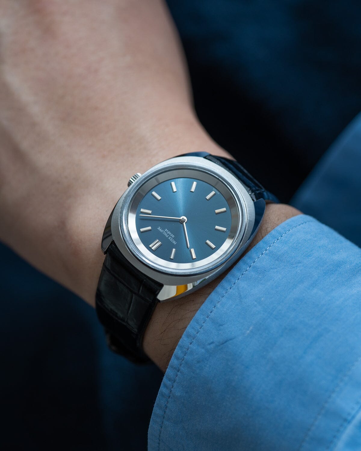パテック フィリップ カラトラバ 3579 SS ブルーダイアル Watch PATEK PHILIPPE