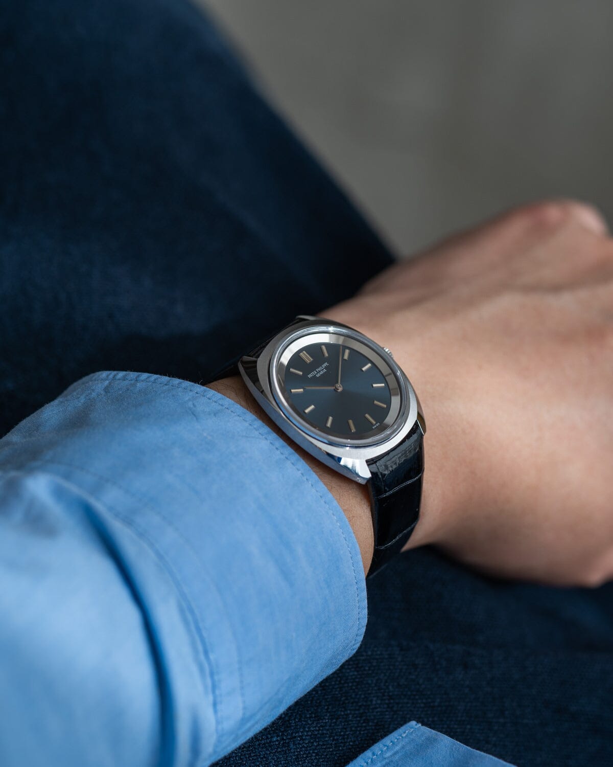 パテック フィリップ カラトラバ 3579 SS ブルーダイアル Watch PATEK PHILIPPE