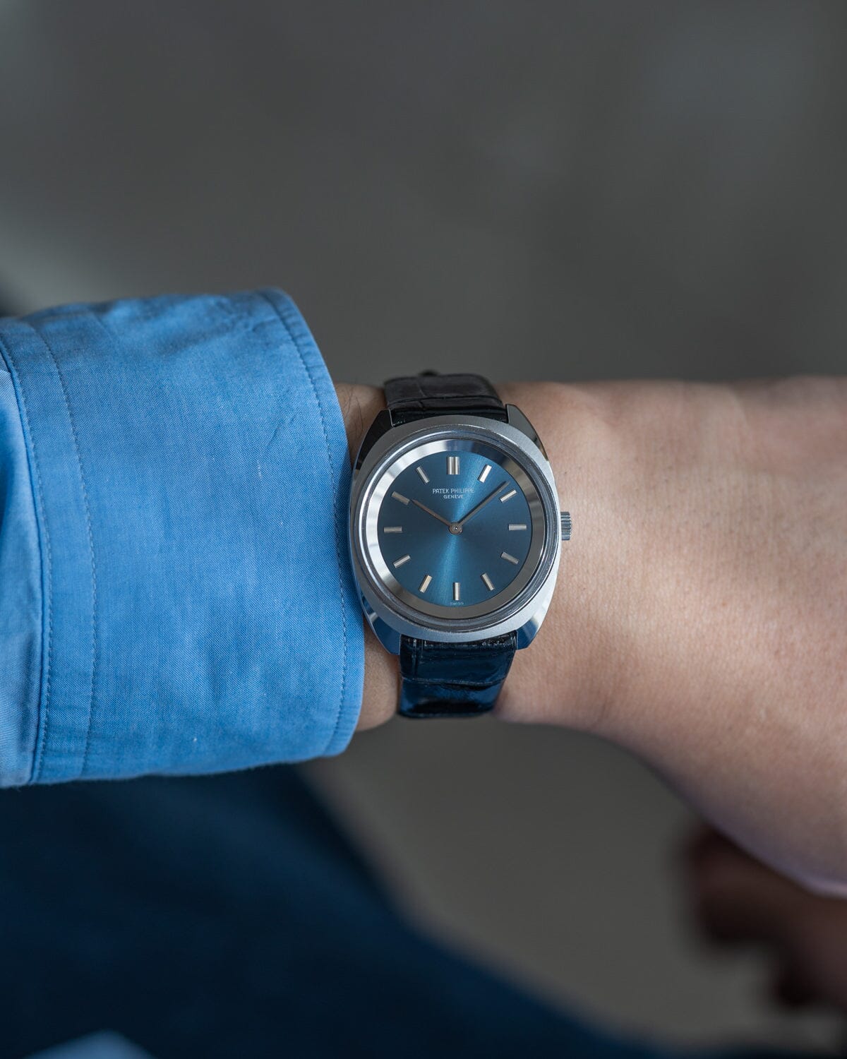 パテック フィリップ カラトラバ 3579 SS ブルーダイアル Watch PATEK PHILIPPE