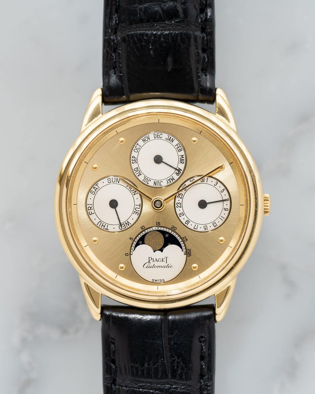Piaget Gouverneur 15958 YG Triple Calendar Moonphase Watch PIAGET