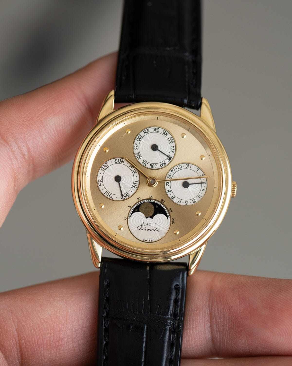 Piaget Gouverneur 15958 YG Triple Calendar Moonphase Watch PIAGET