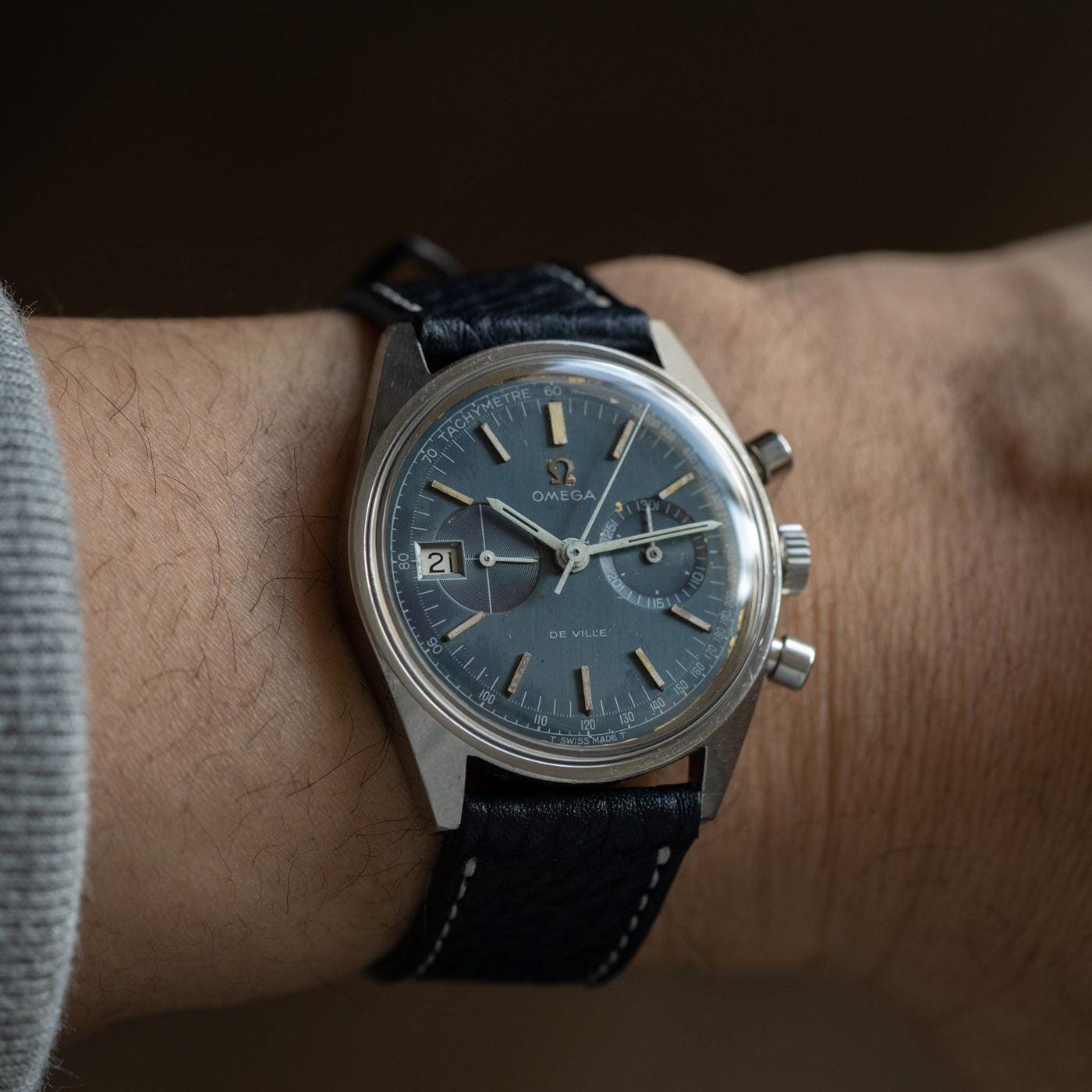 OMEGA De Ville Chronograph 146.017 Blue Dial 1960s - Arbitro