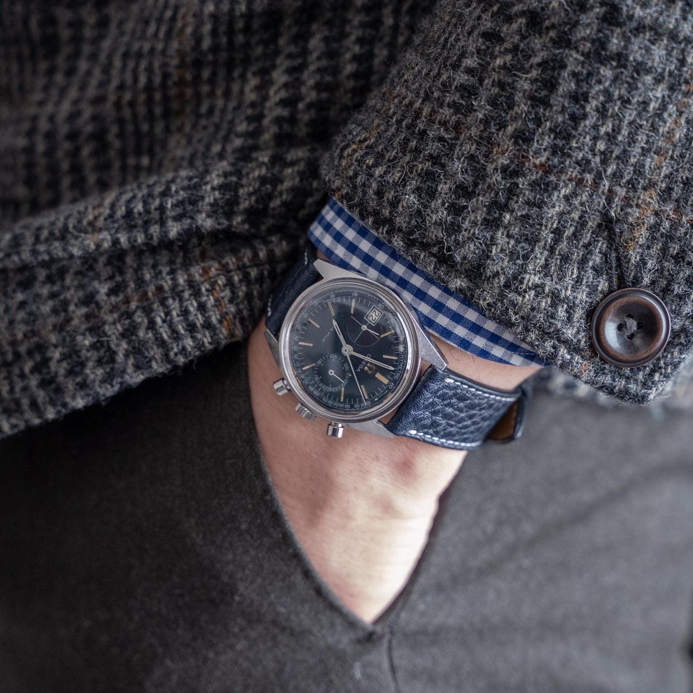 OMEGA De Ville Chronograph 146.017 Blue Dial 1960s - Arbitro